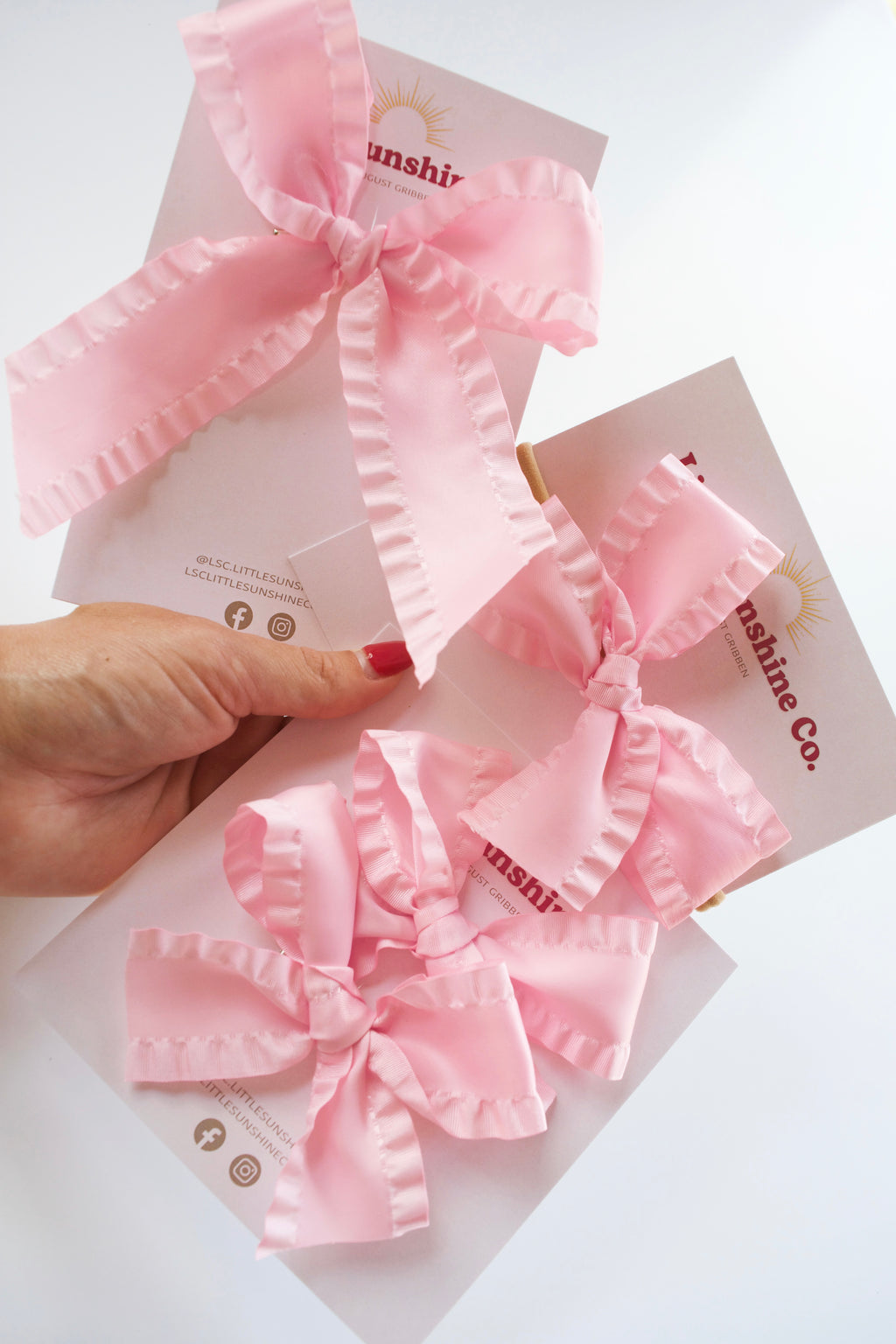 Blush Ribbon Hair Bows 🎀
