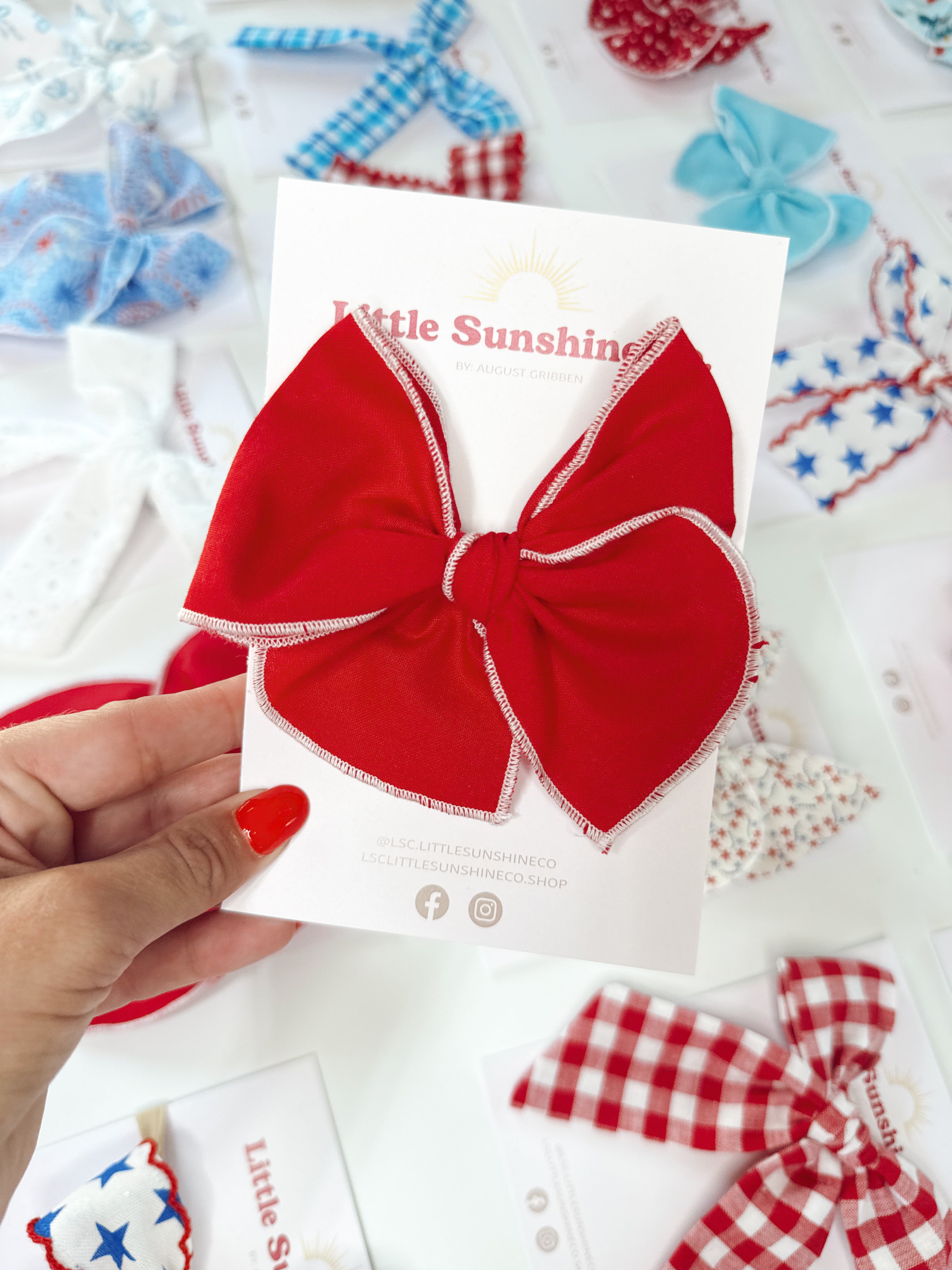 Sparkler Red Hair Bows