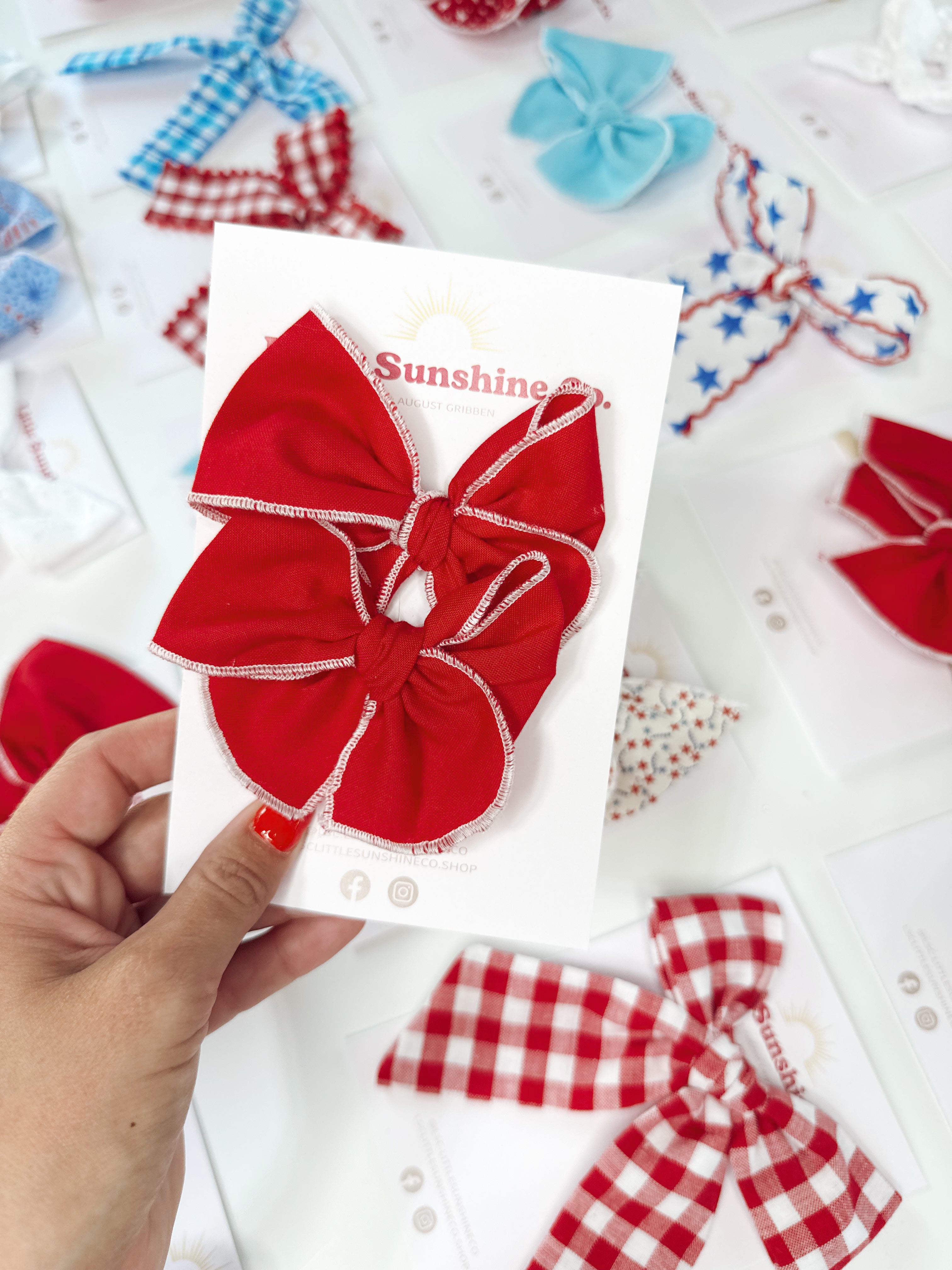 Sparkler Red Hair Bows