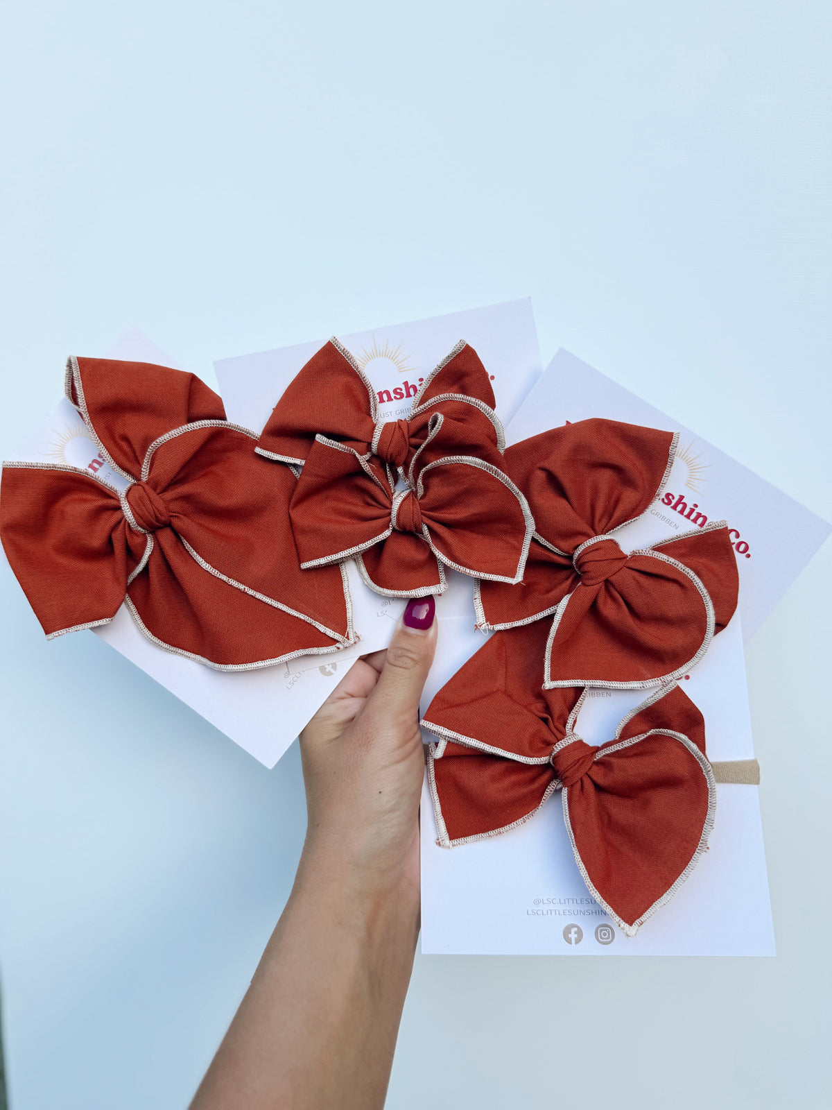 Rust Hair Bows 🍂