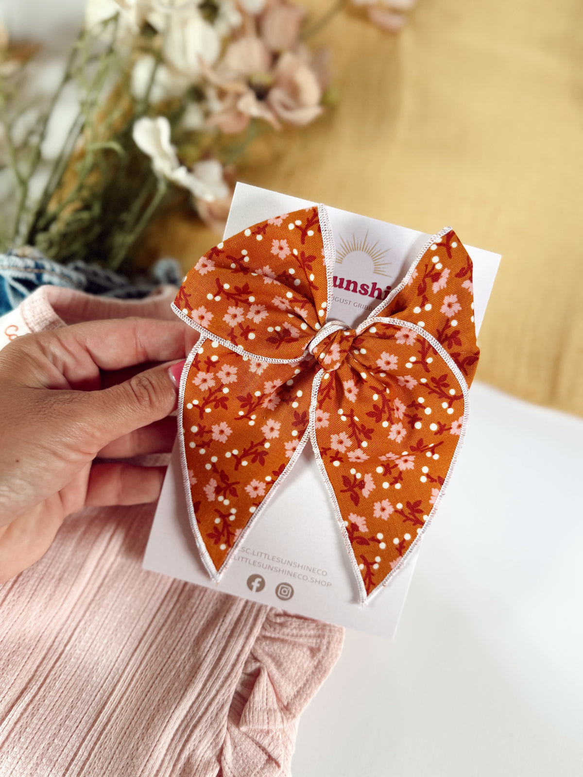 Golden Hour Blooms Hair Bows