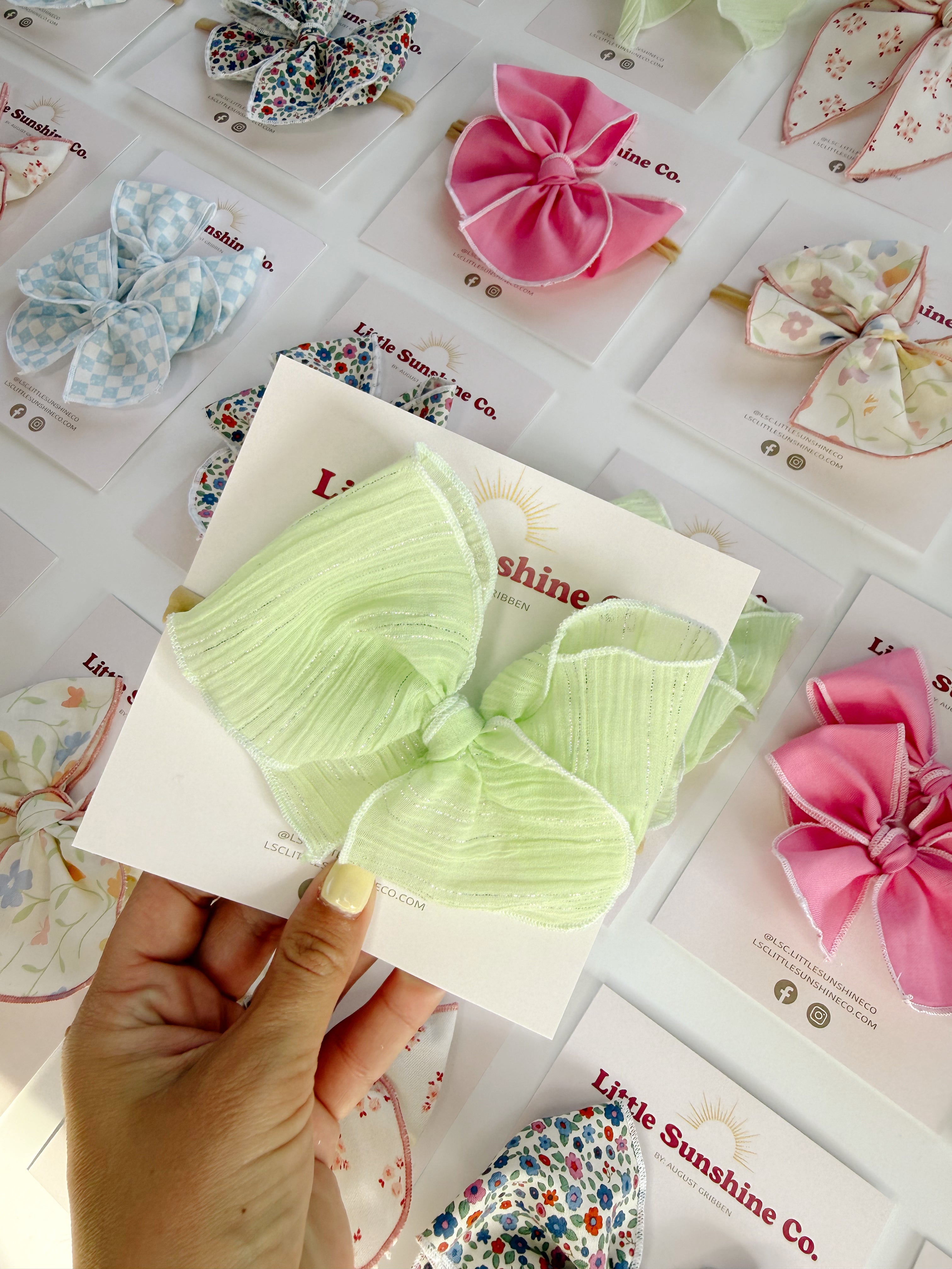 Spring Mint Hair Bows