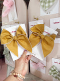 Mustard Hair Bows - Large Clip