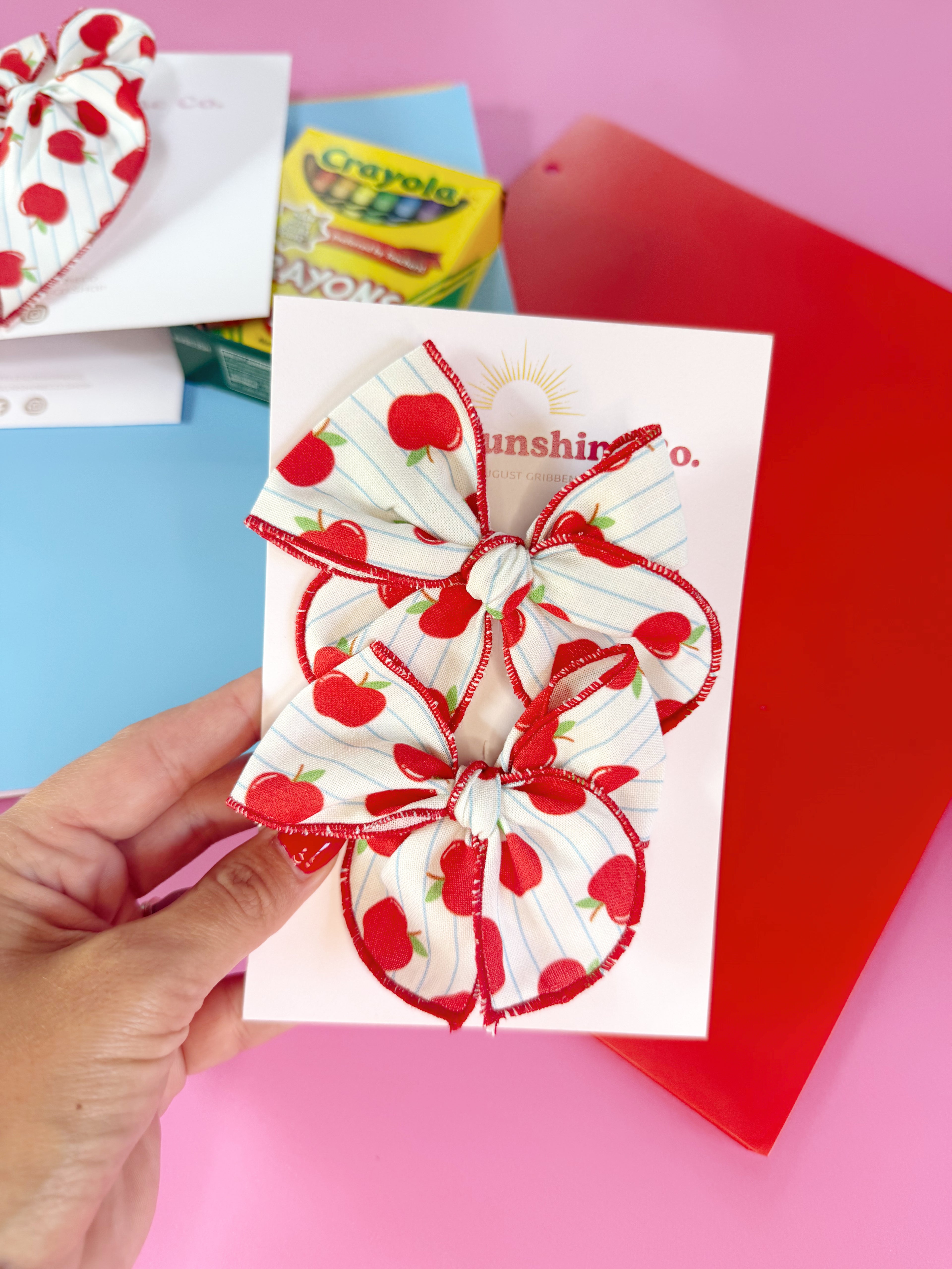 Apple of my eye hair bows 🍎