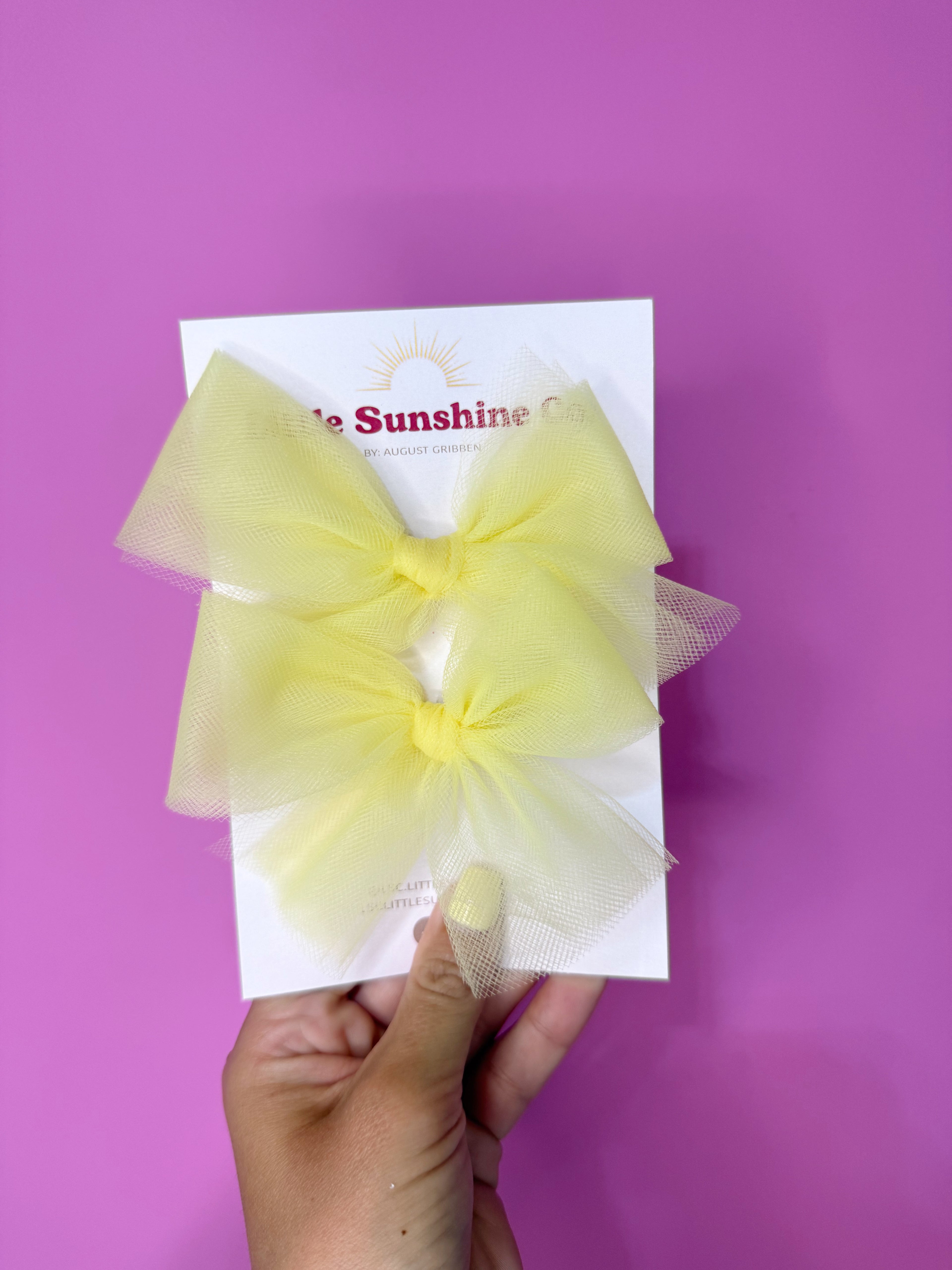 Buttery Yellow Tulle Hair Bows 💛