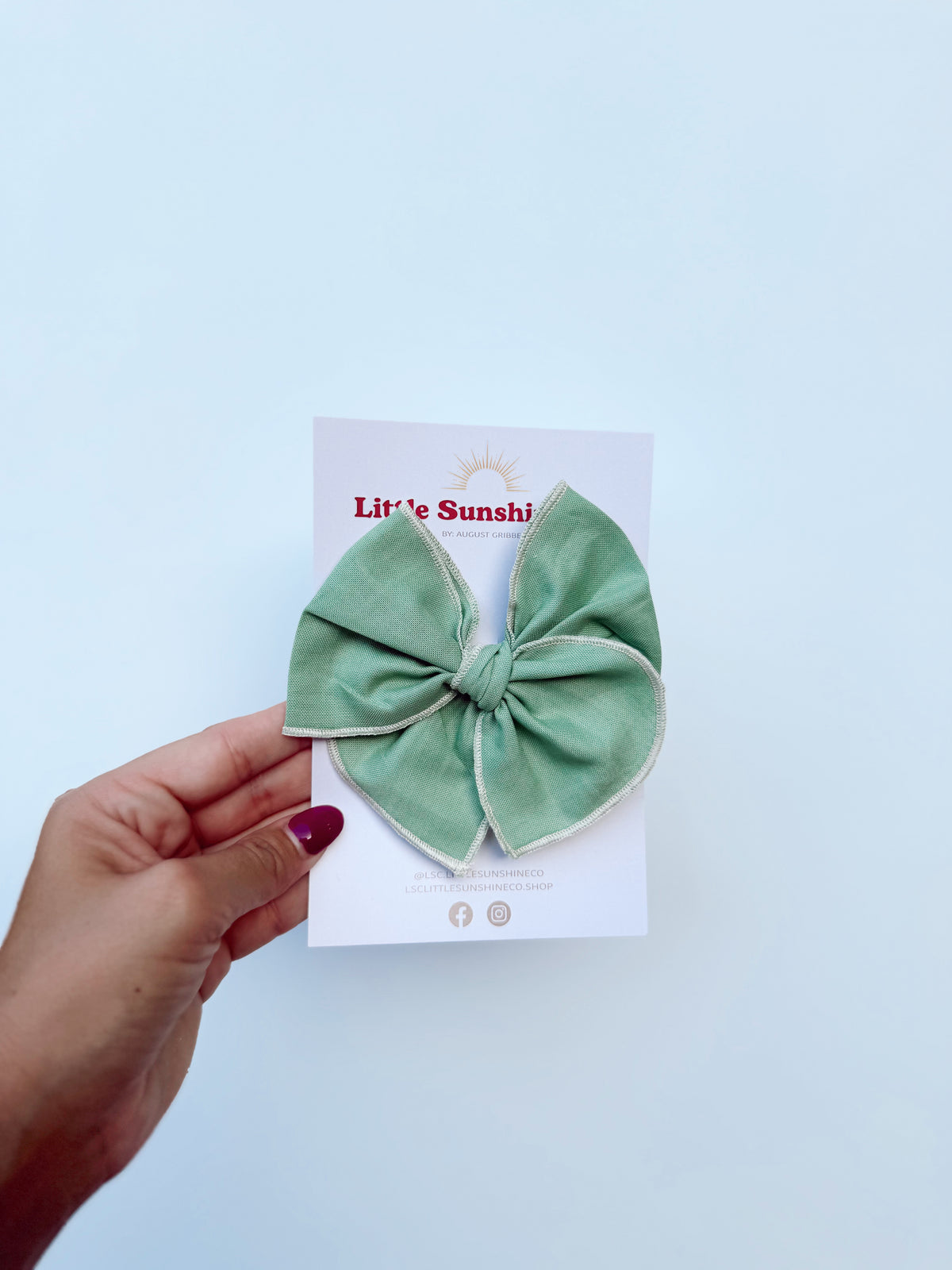 Bright Sage Hair Bows 🌿