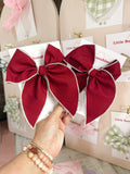 Burgundy Hair Bows - Large Clip