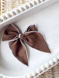 Brown fable bow – large clip