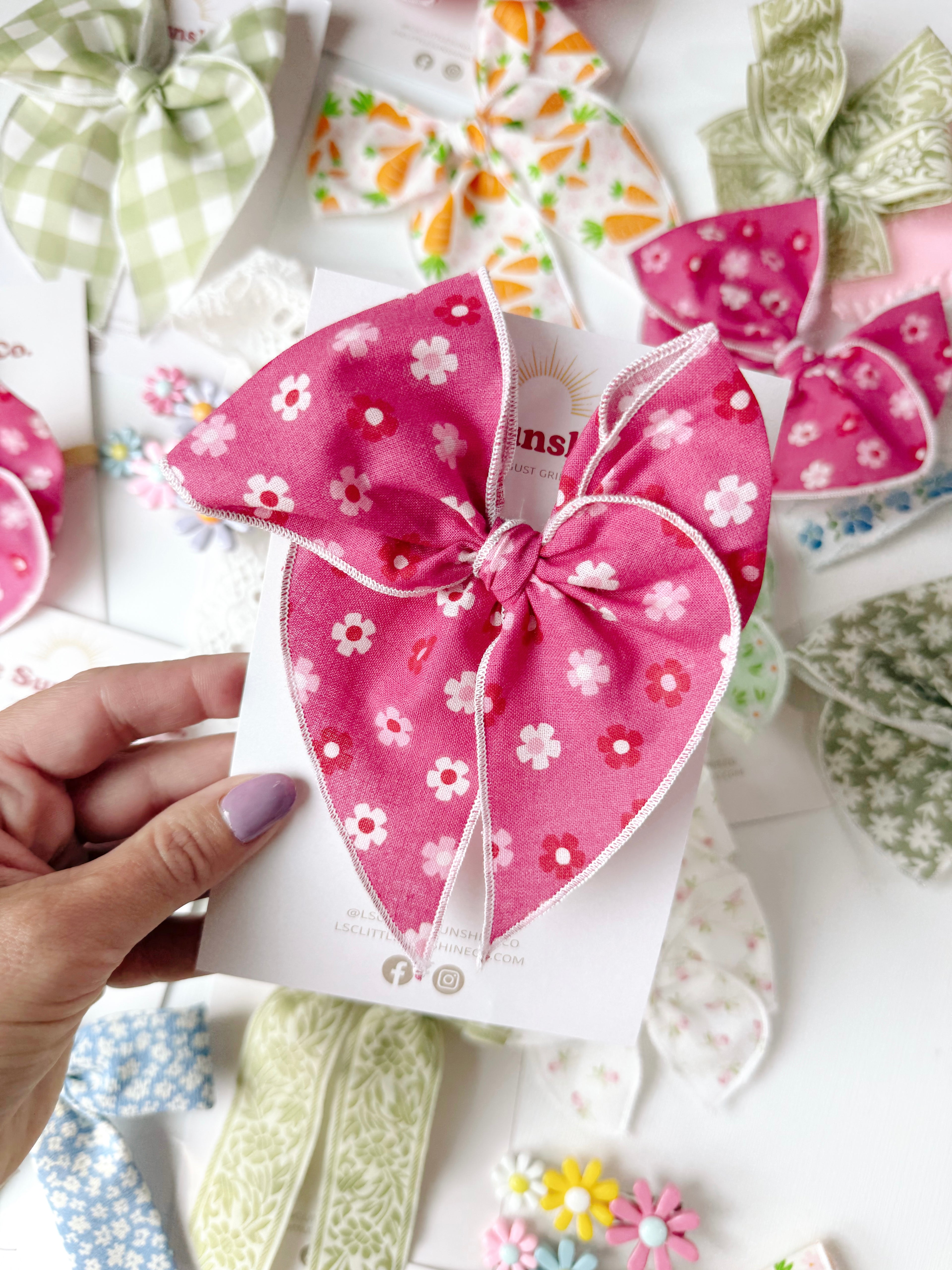 Pink Petal Pop Hair Bows