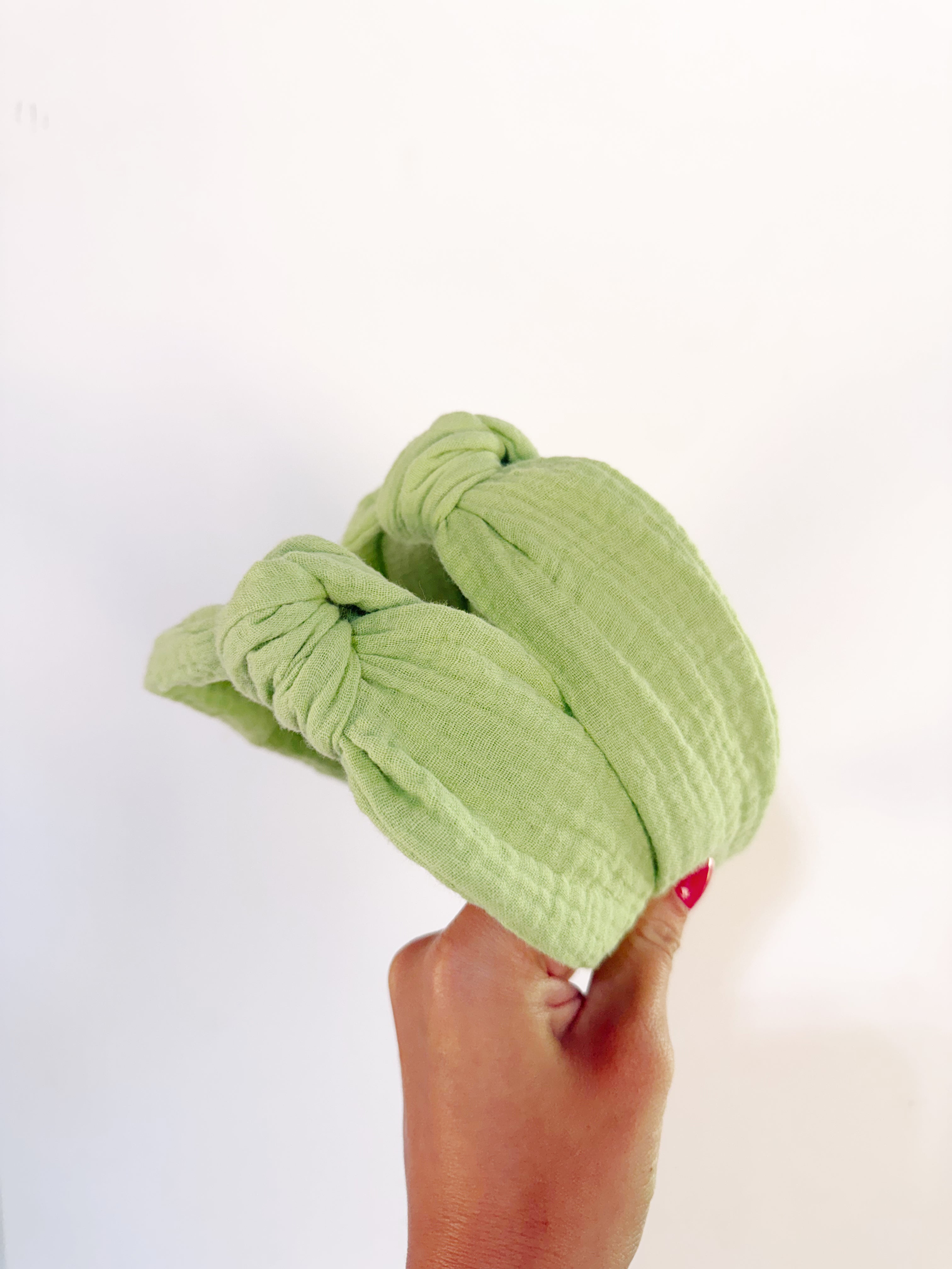 Lime Gauze Knotted Headband