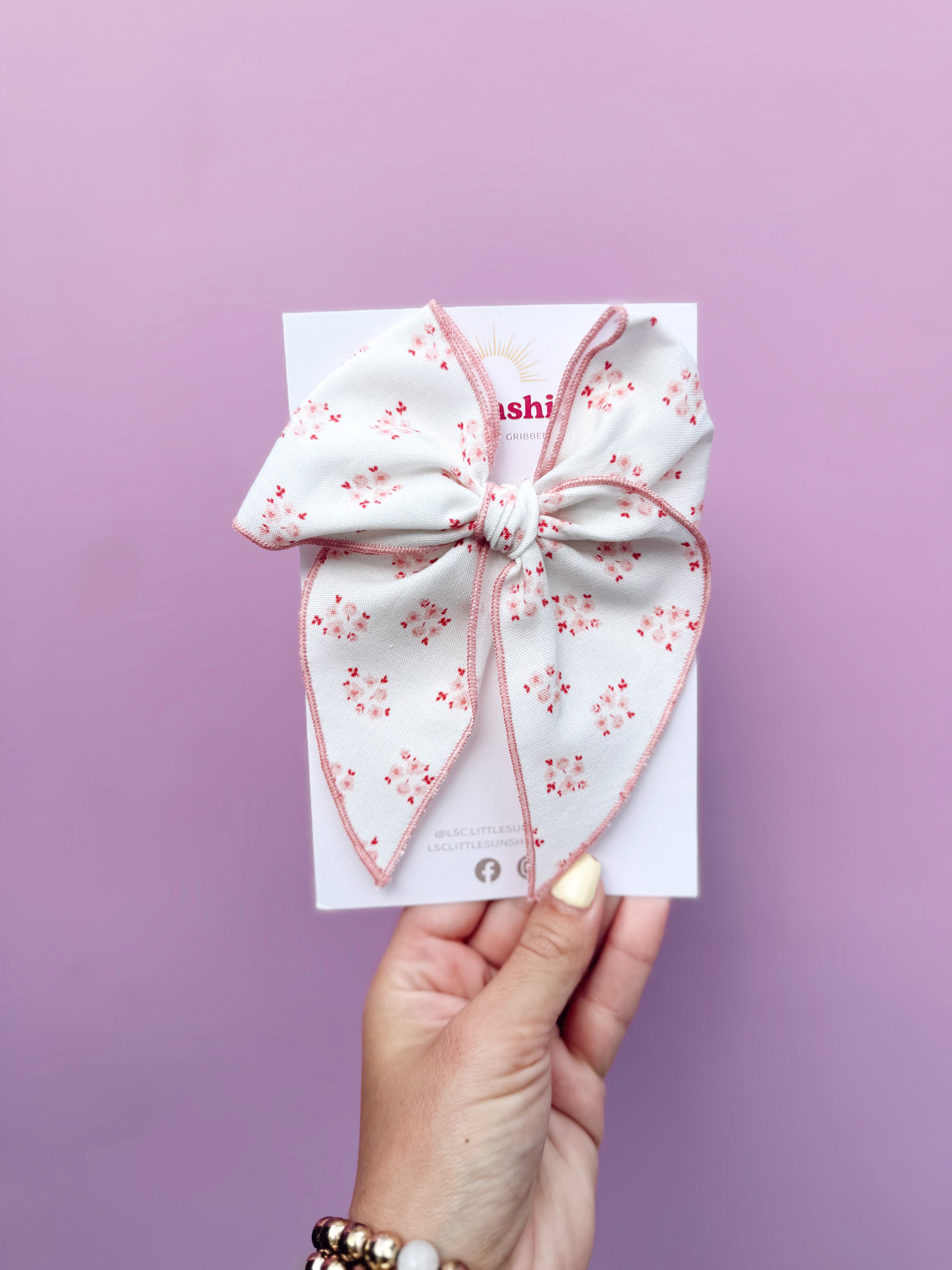 Cherry Blossom Floral Hair Bows