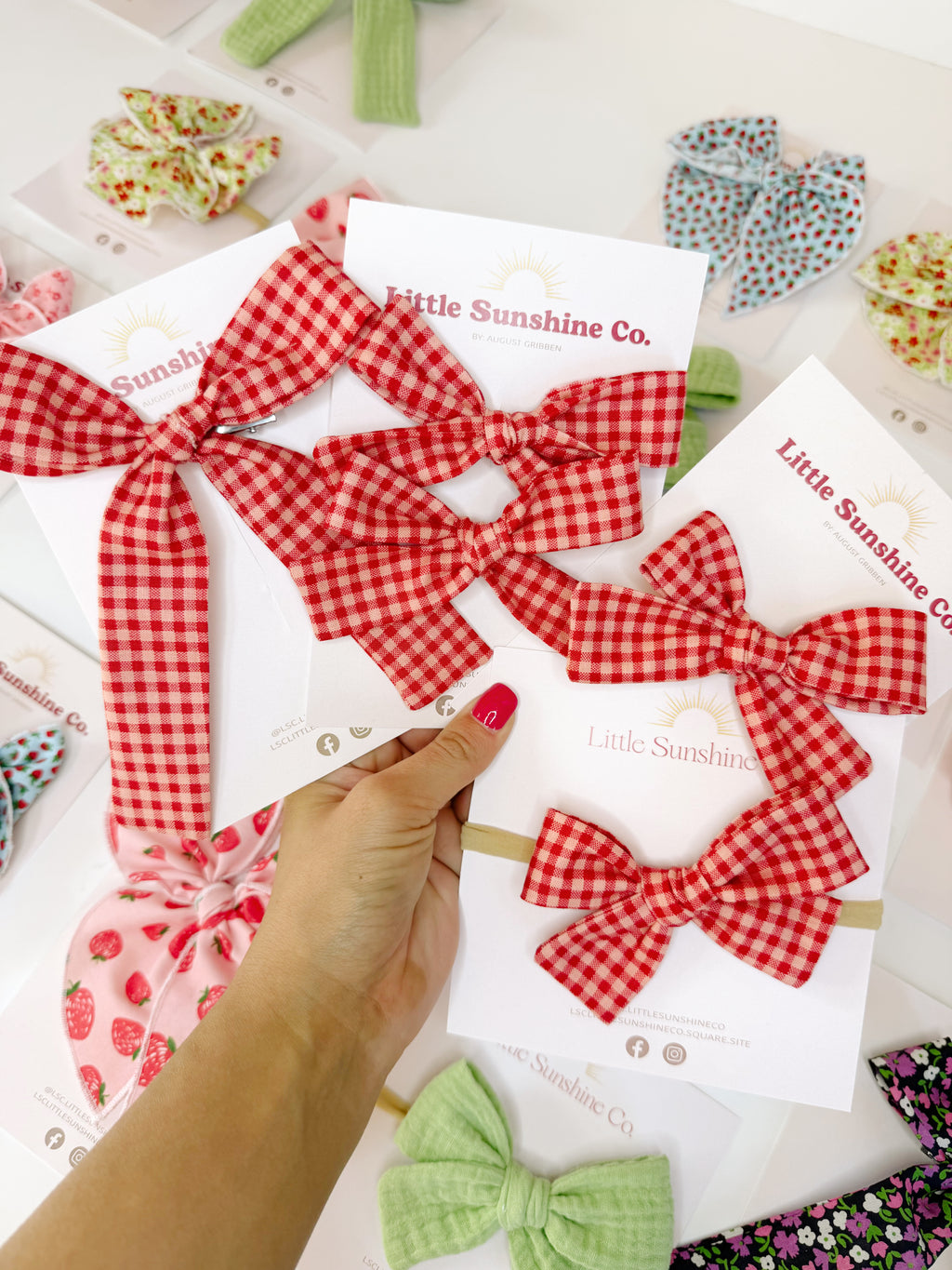 Cherry Picnic Hair Bows 🧺🍒