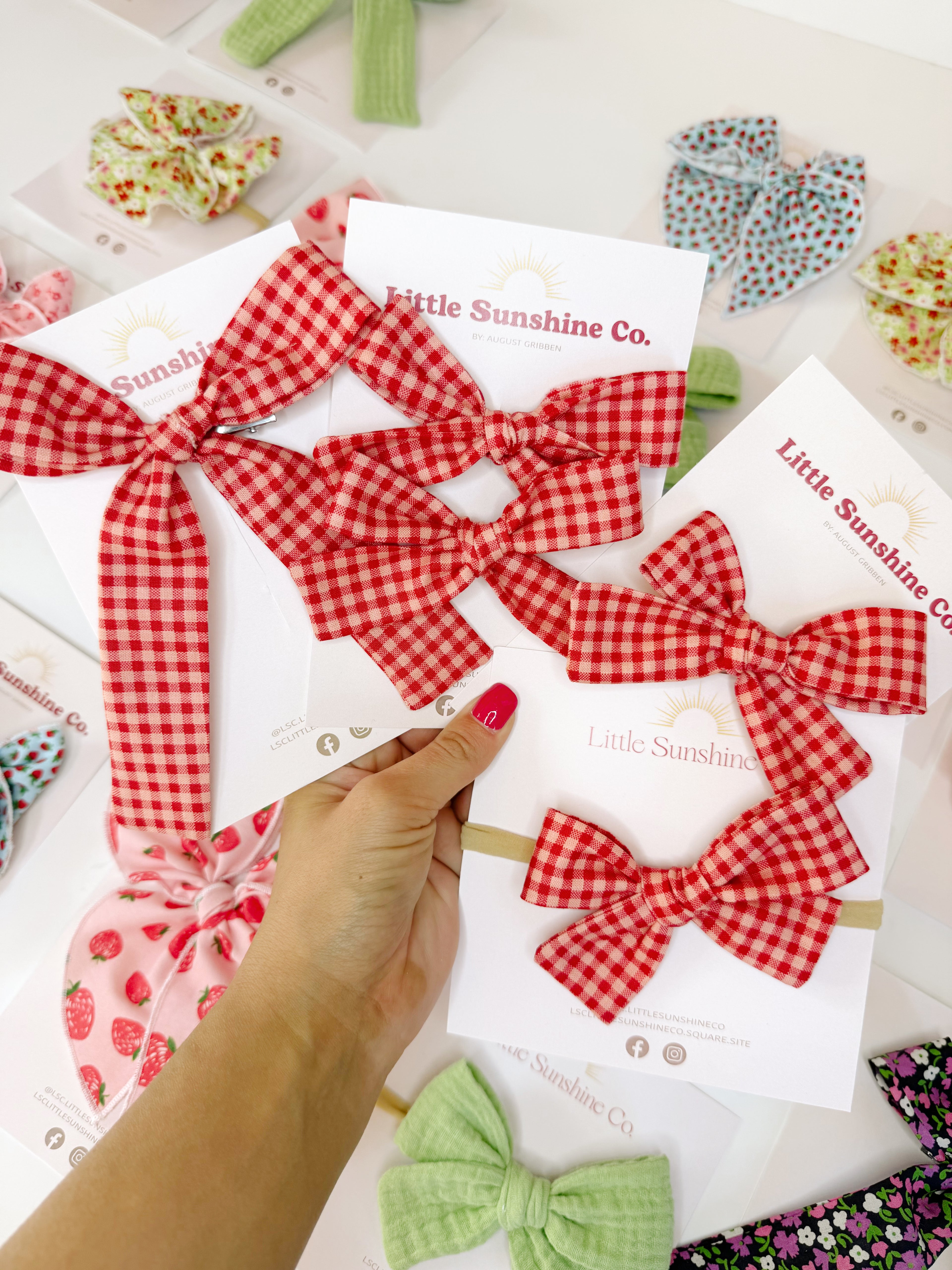 Cherry Picnic Hair Bows 🧺🍒