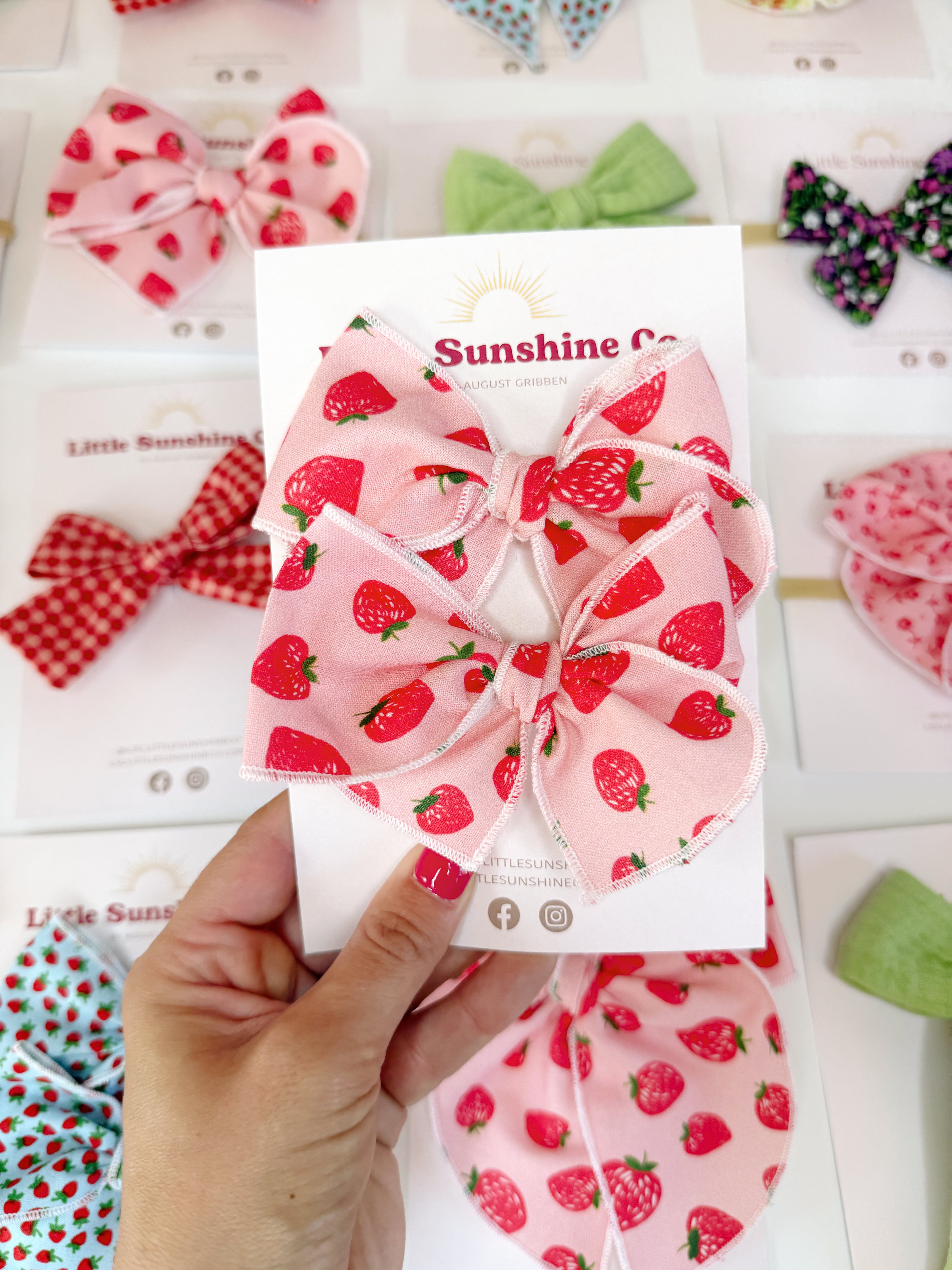 Summer Berries Hair Bows 🍓