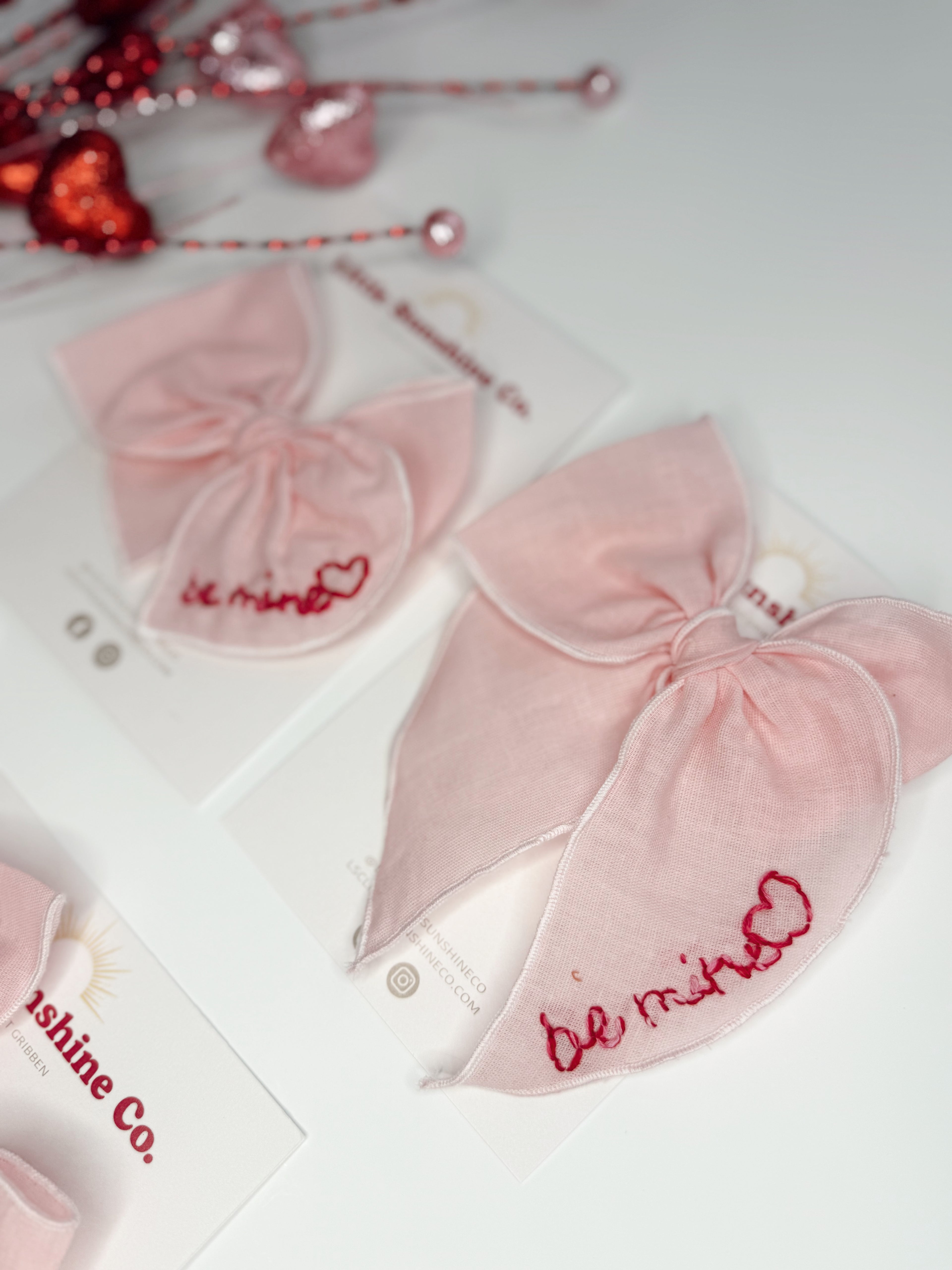 Valentine's Day Embroidered Hair Bows