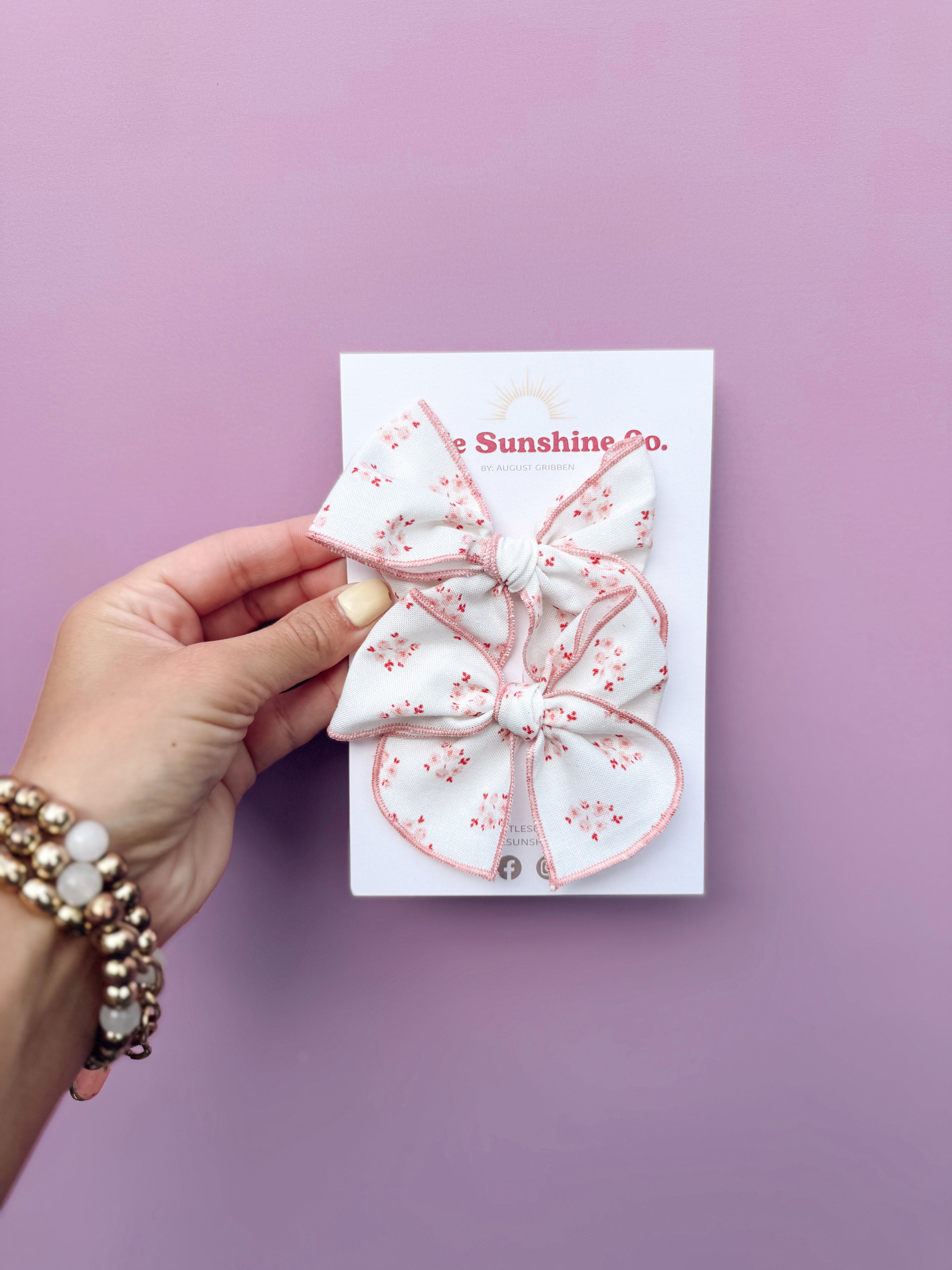 Cherry Blossom Floral Hair Bows