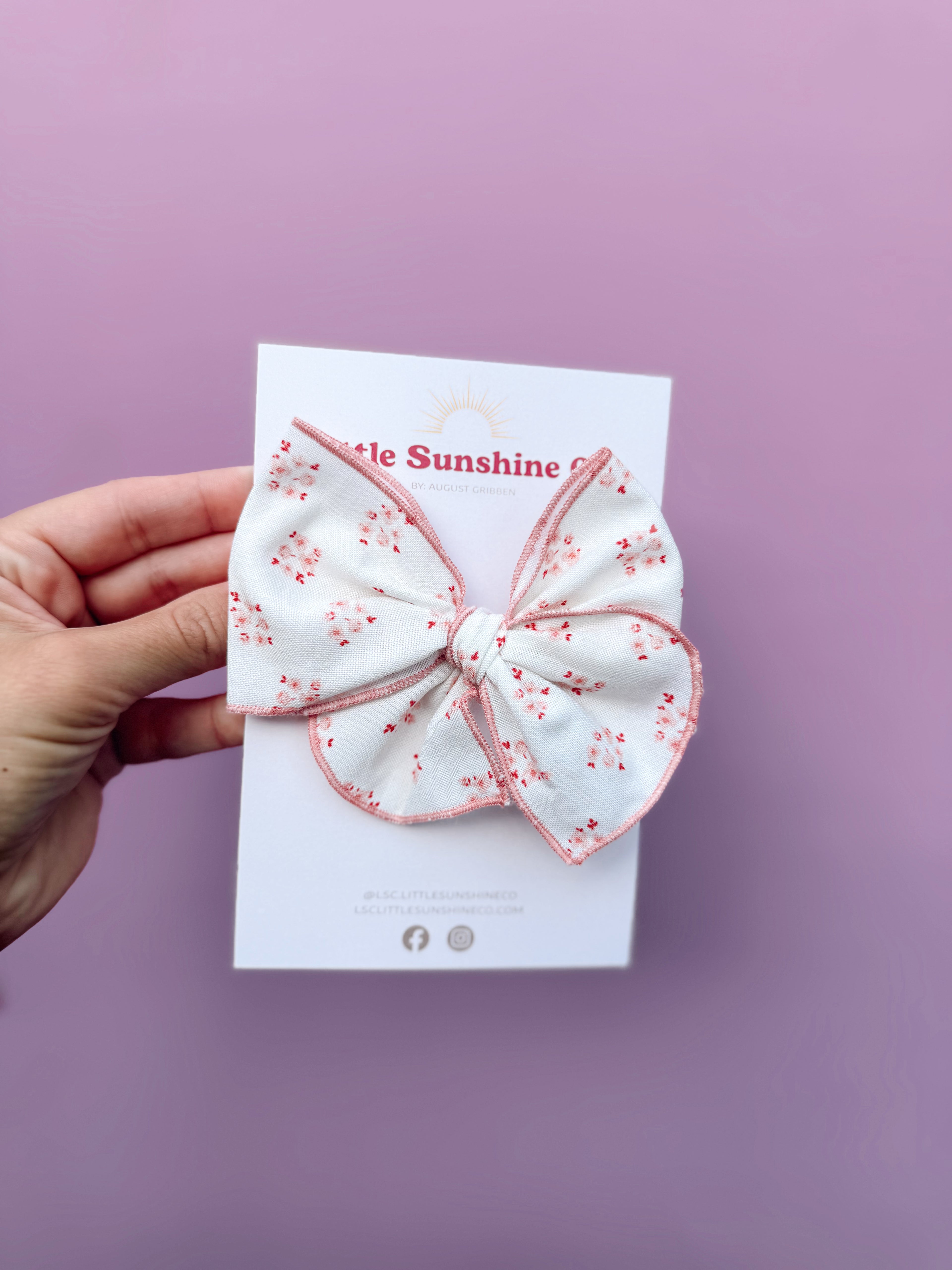 Cherry Blossom Floral Hair Bows