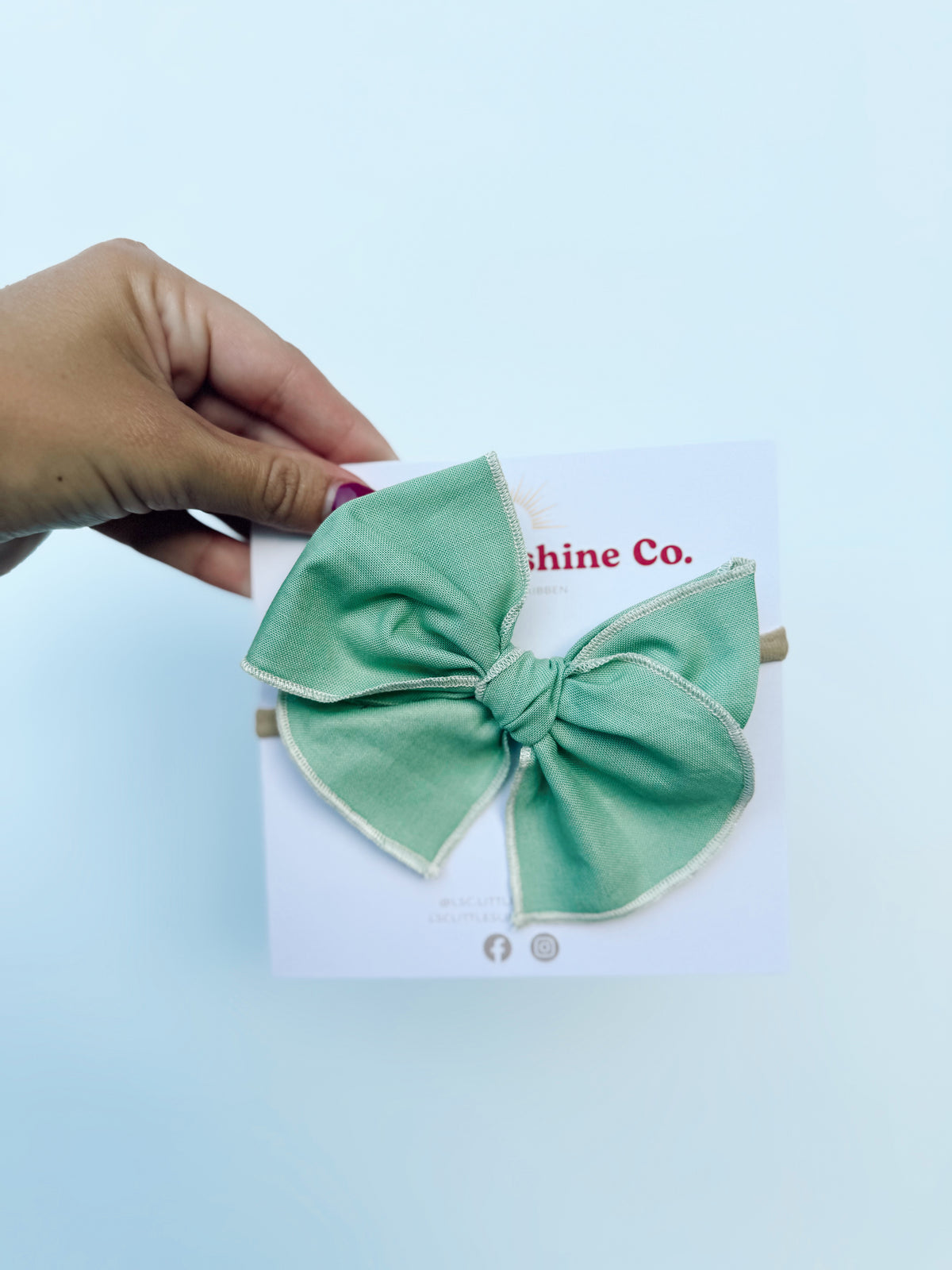 Bright Sage Hair Bows 🌿