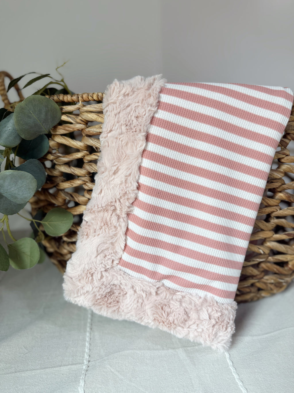 Mauve Stripped Snuggle Blankets