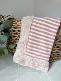 Mauve Stripped Snuggle Blankets
