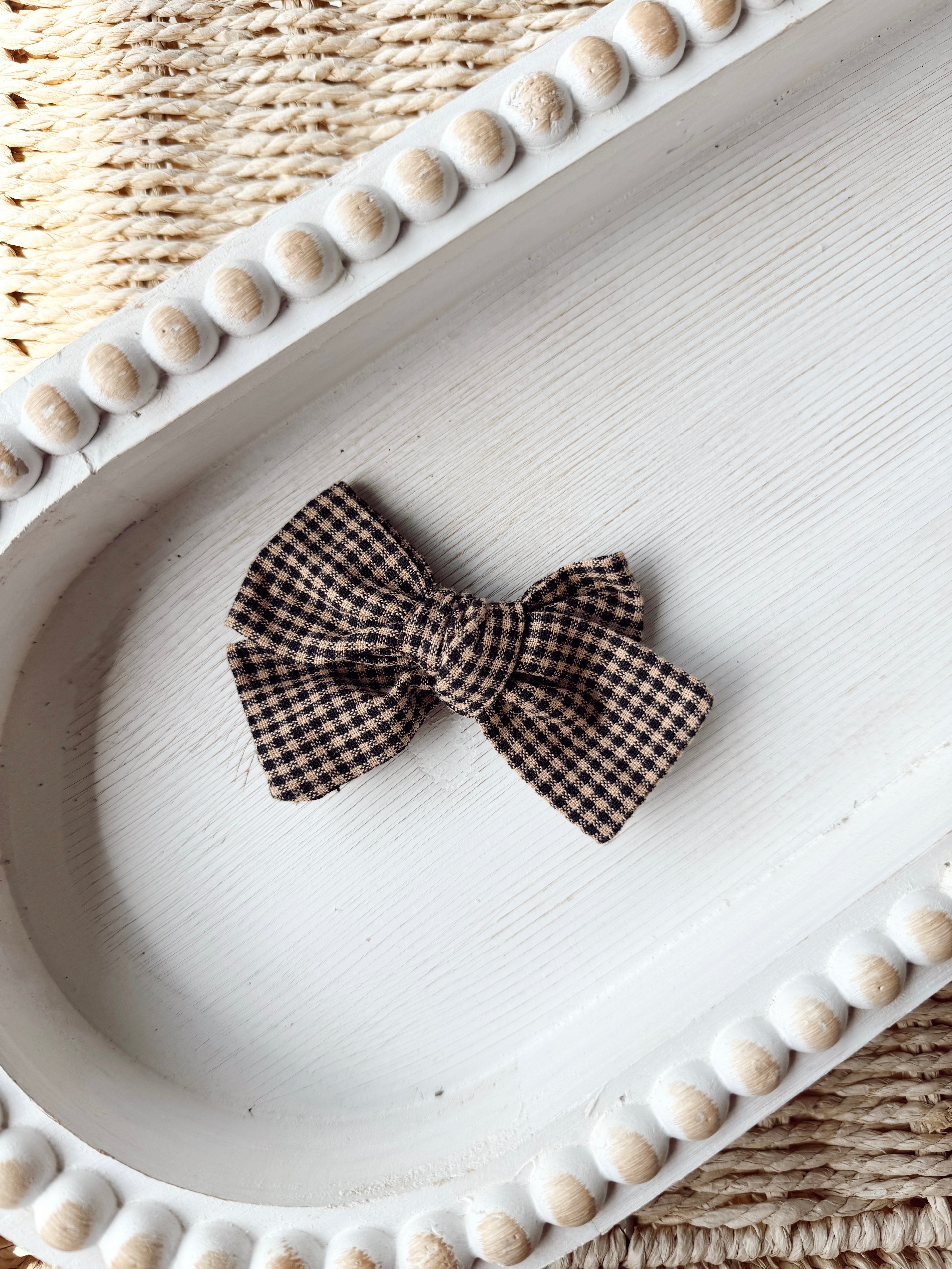 Brown and black plaid – medium clip