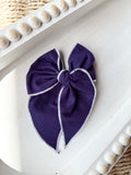 Dark purple fable bow – large clip