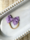 Light purple pinwheel bow – nylon headband