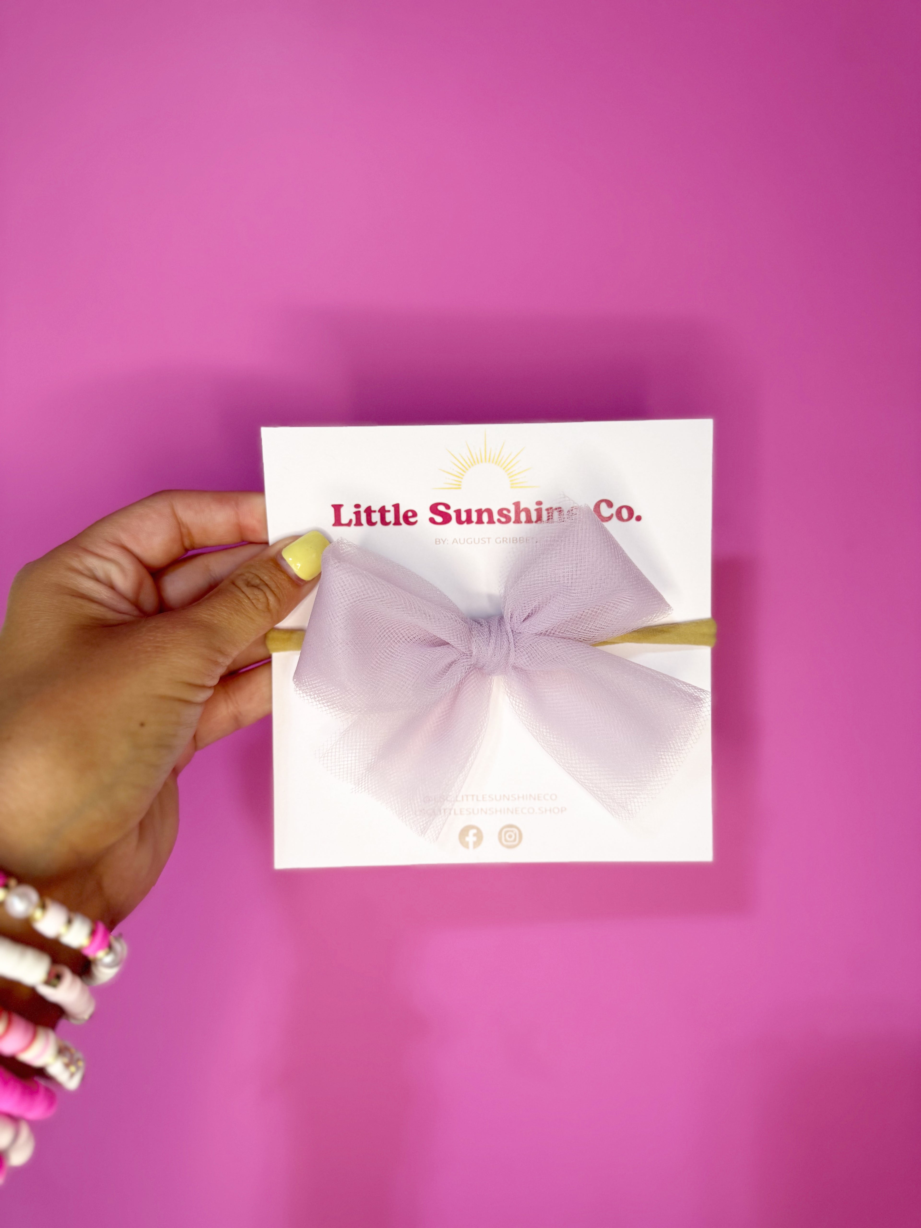 Light Lavender Tulle Hair Bows 💜