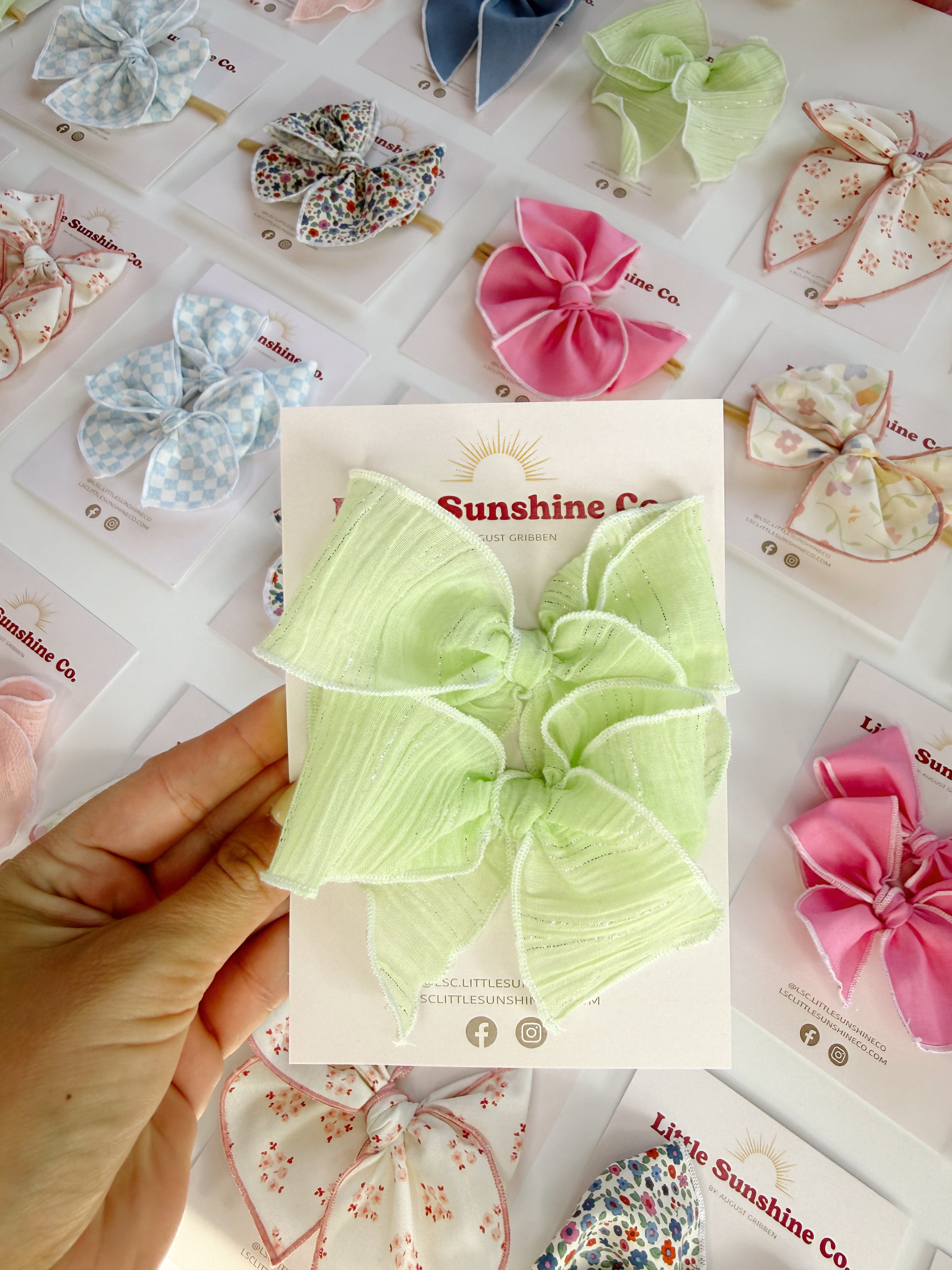 Spring Mint Hair Bows