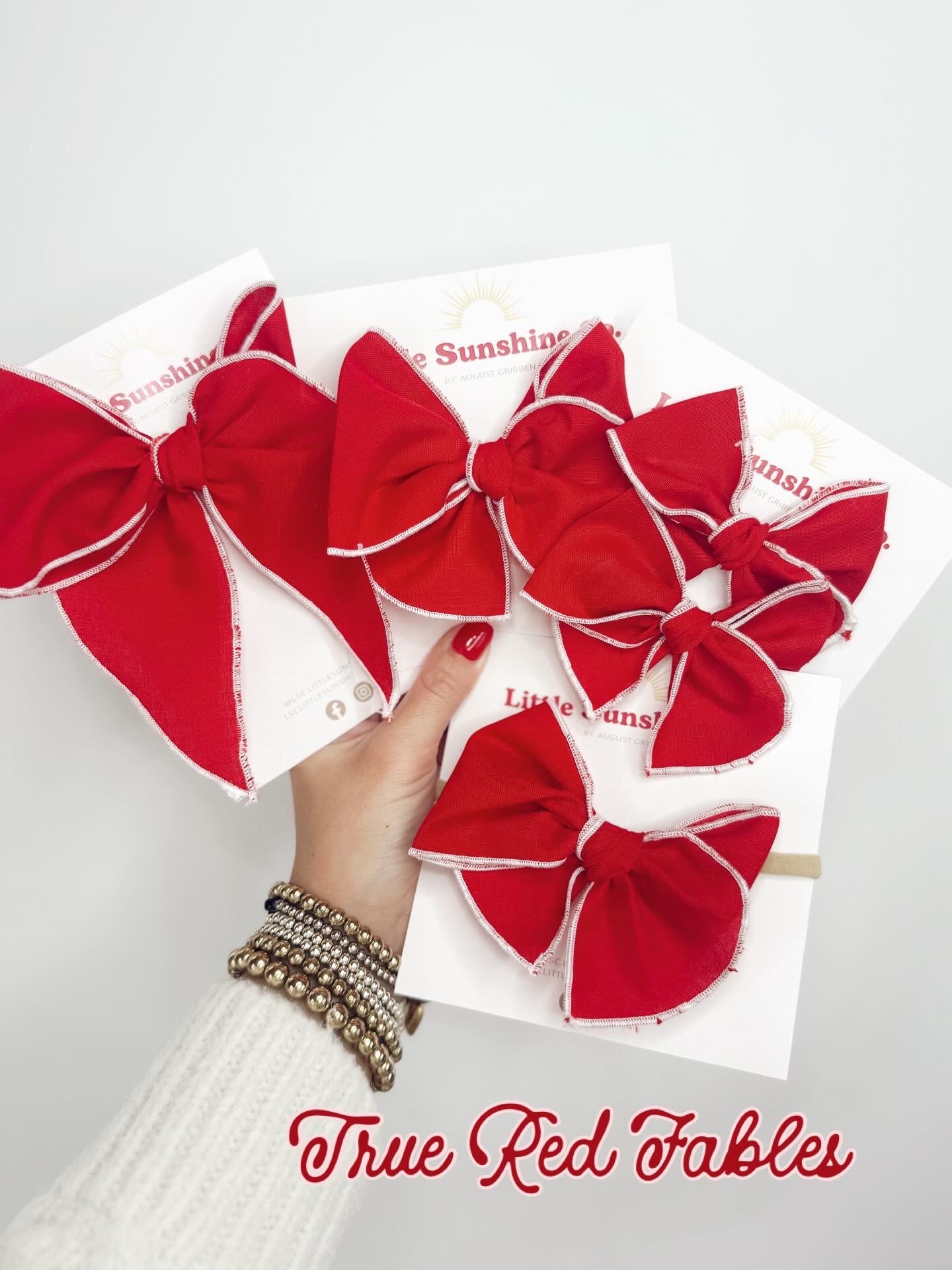 True Red Fable Hair Bows