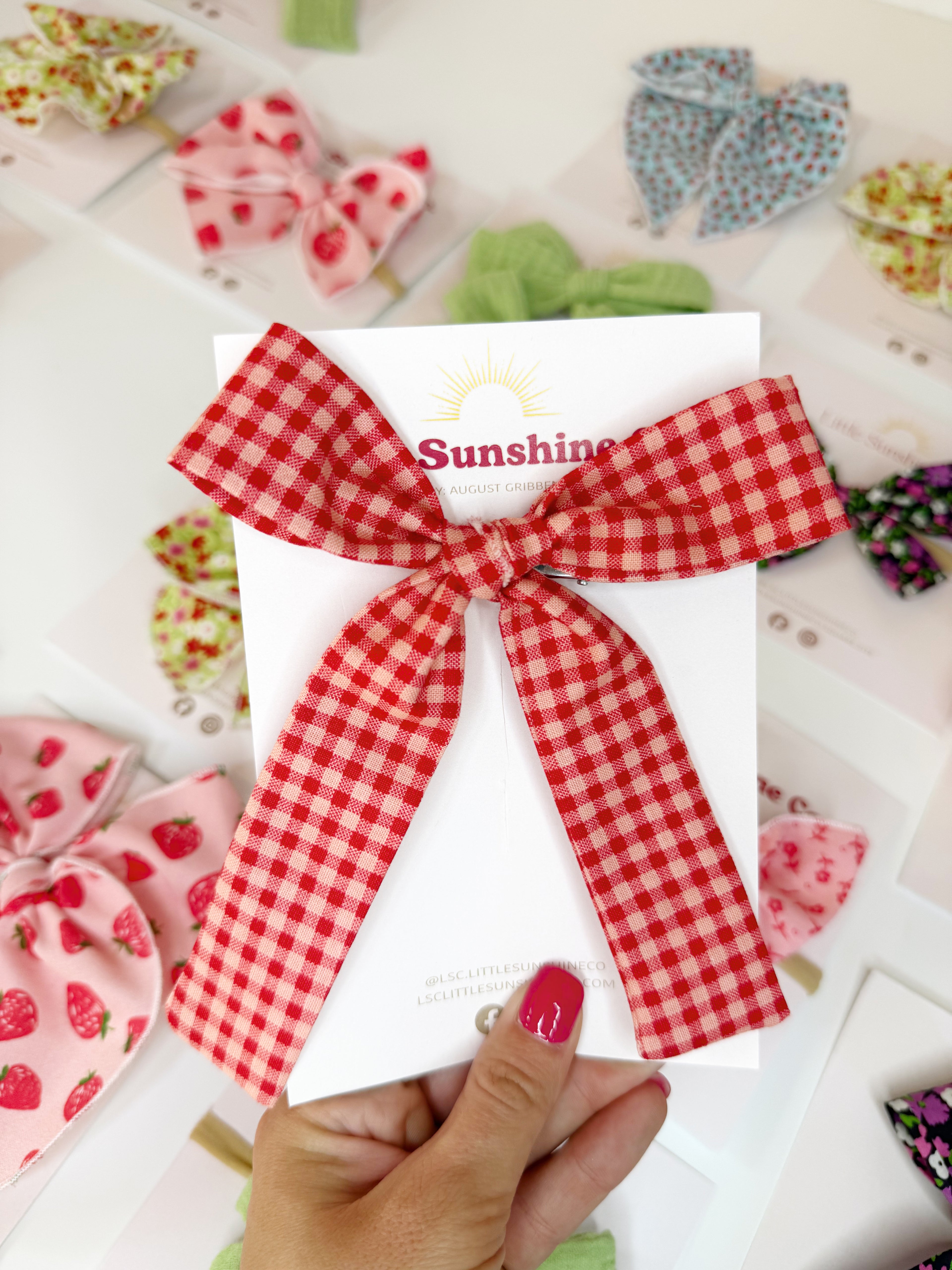 Cherry Picnic Hair Bows 🧺🍒