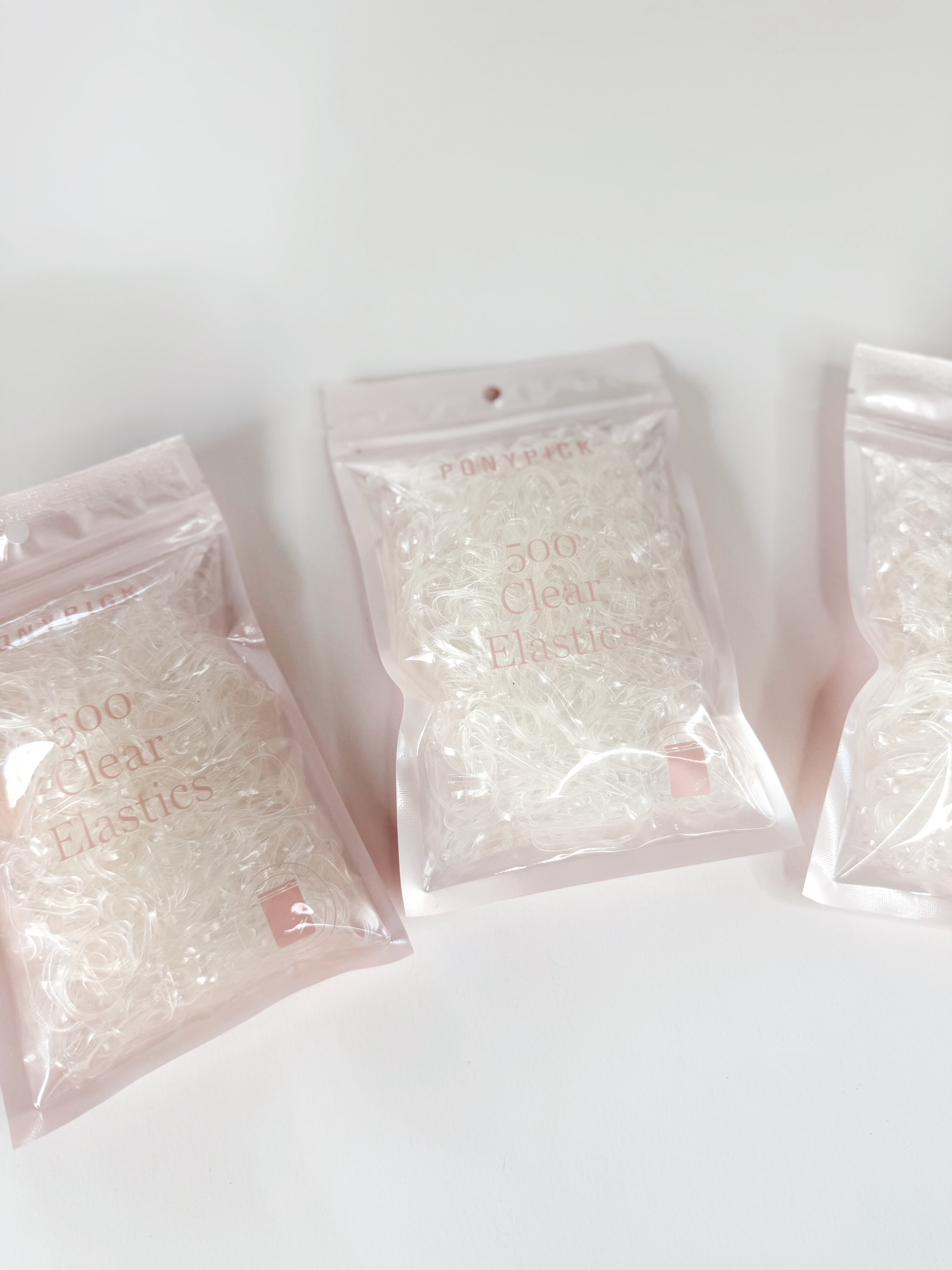 500 Pack - Clear Elastics
