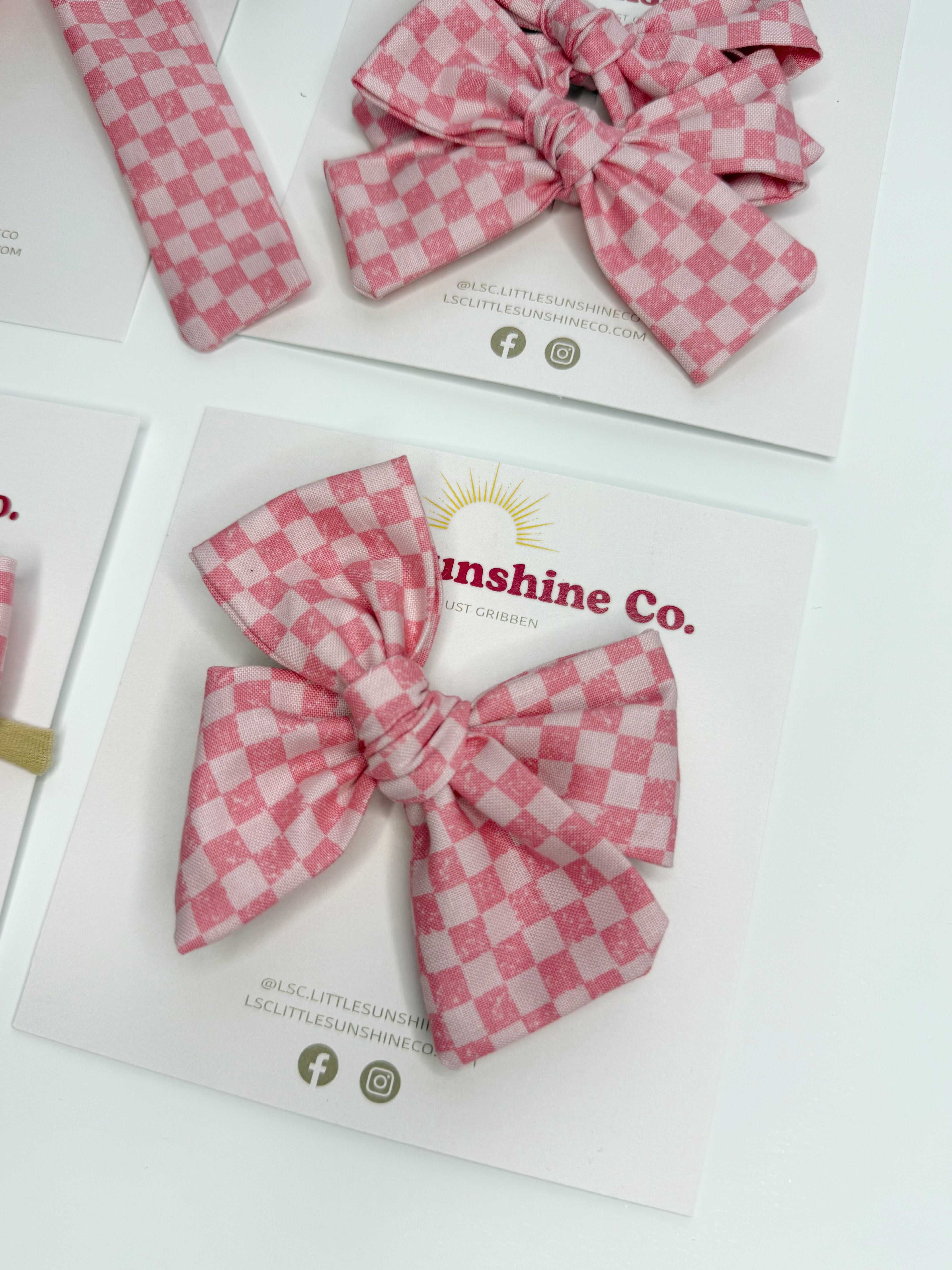 Sweetheart Gingham Hair Bows