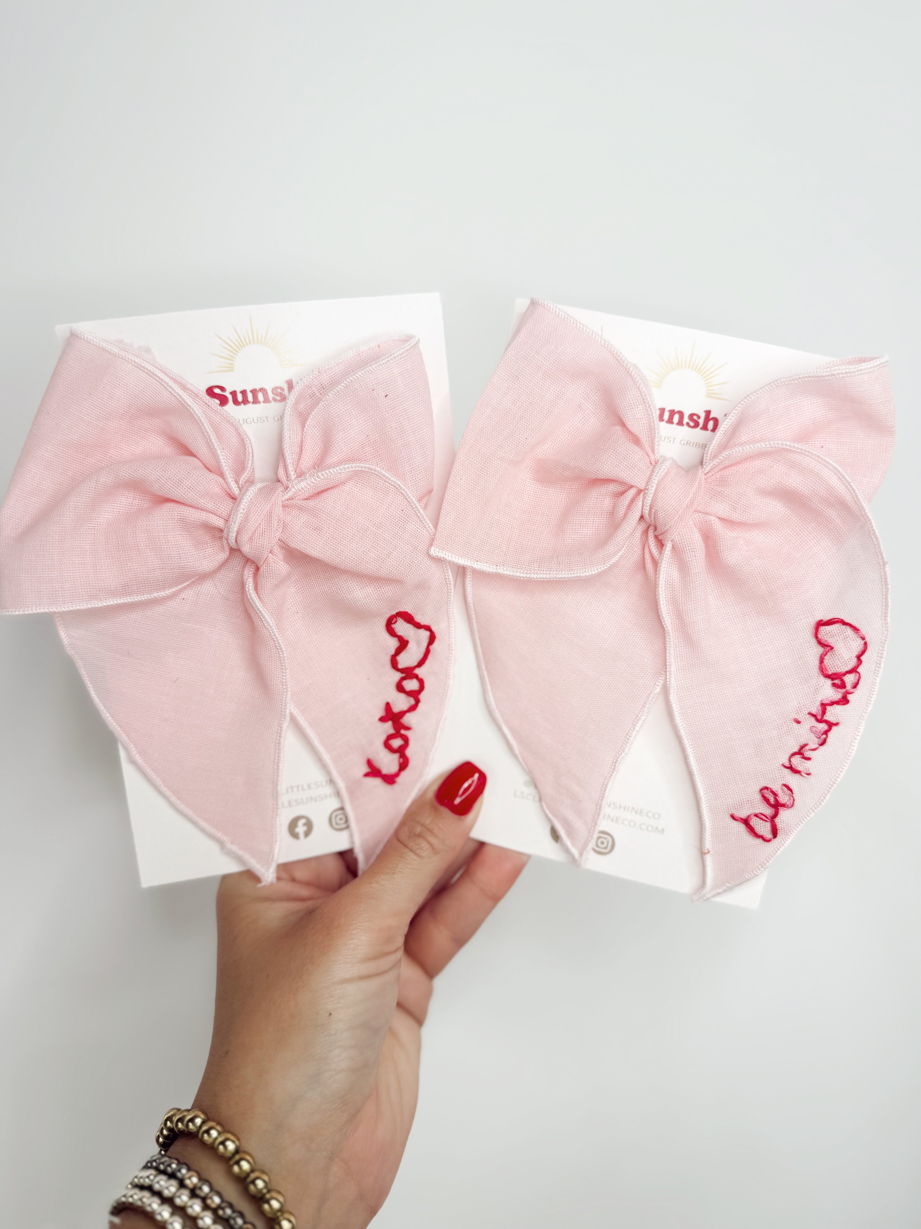 Valentine's Day Embroidered Hair Bows