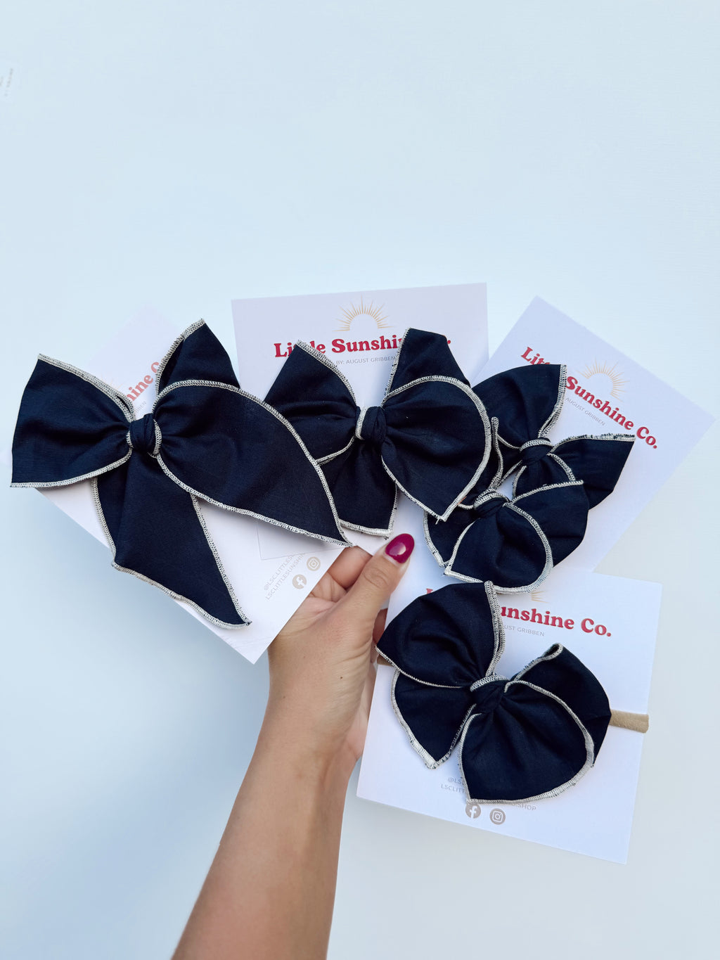 Navy Hair Bows 🌙