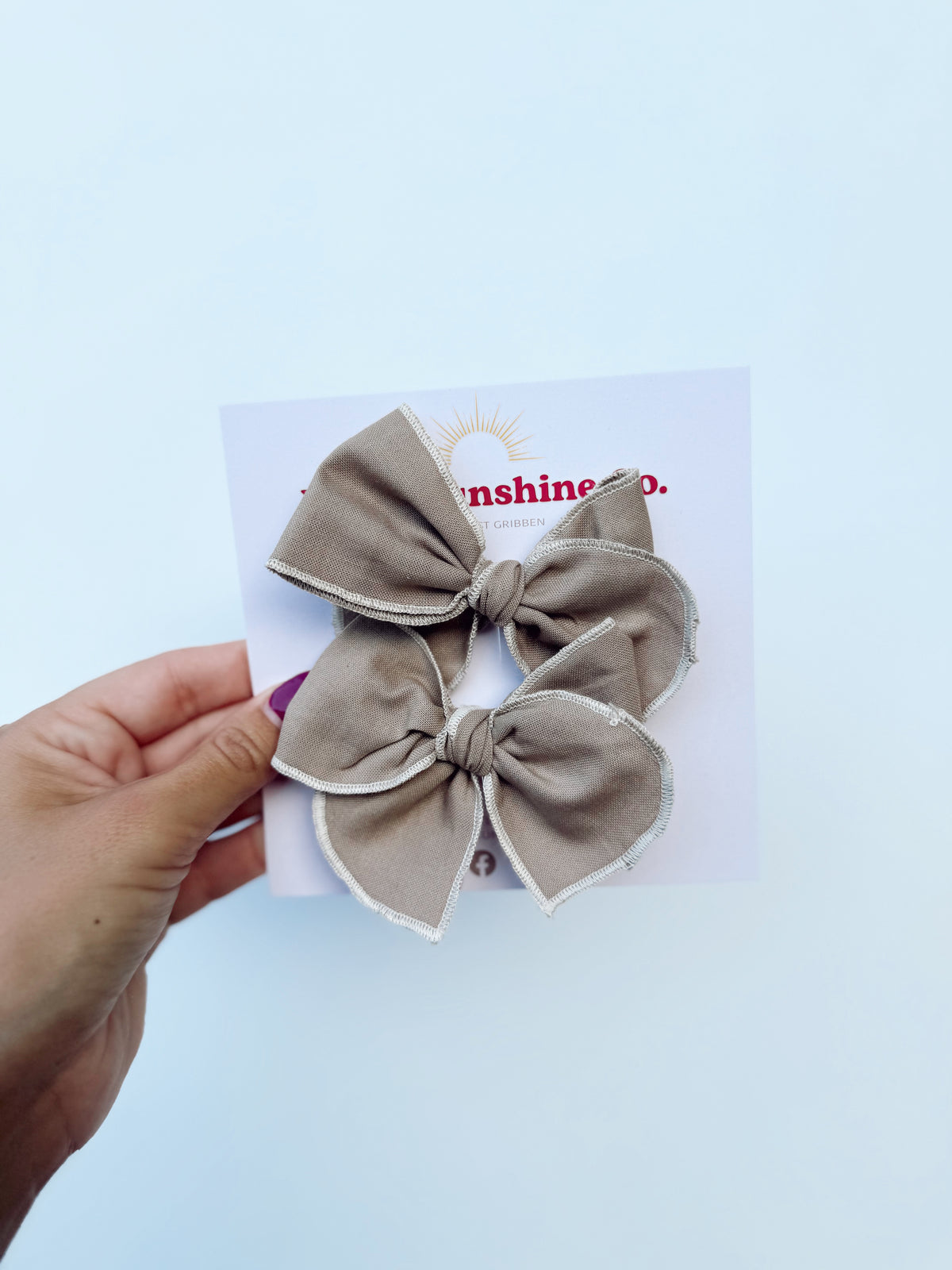 Taupe Hair Bows 🤎