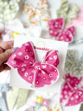 Pink Petal Pop Hair Bows - medium clip