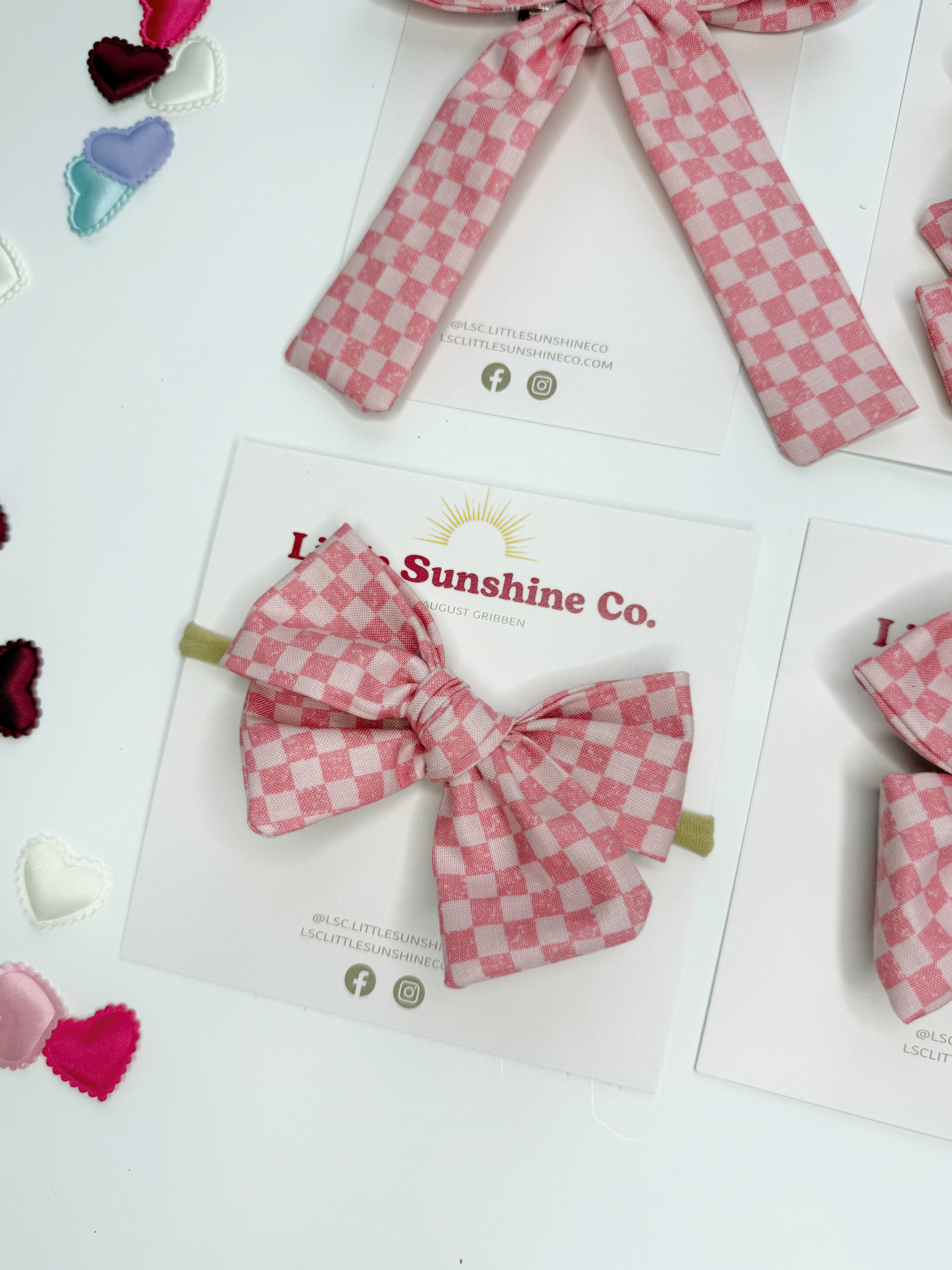 Sweetheart Gingham Hair Bows