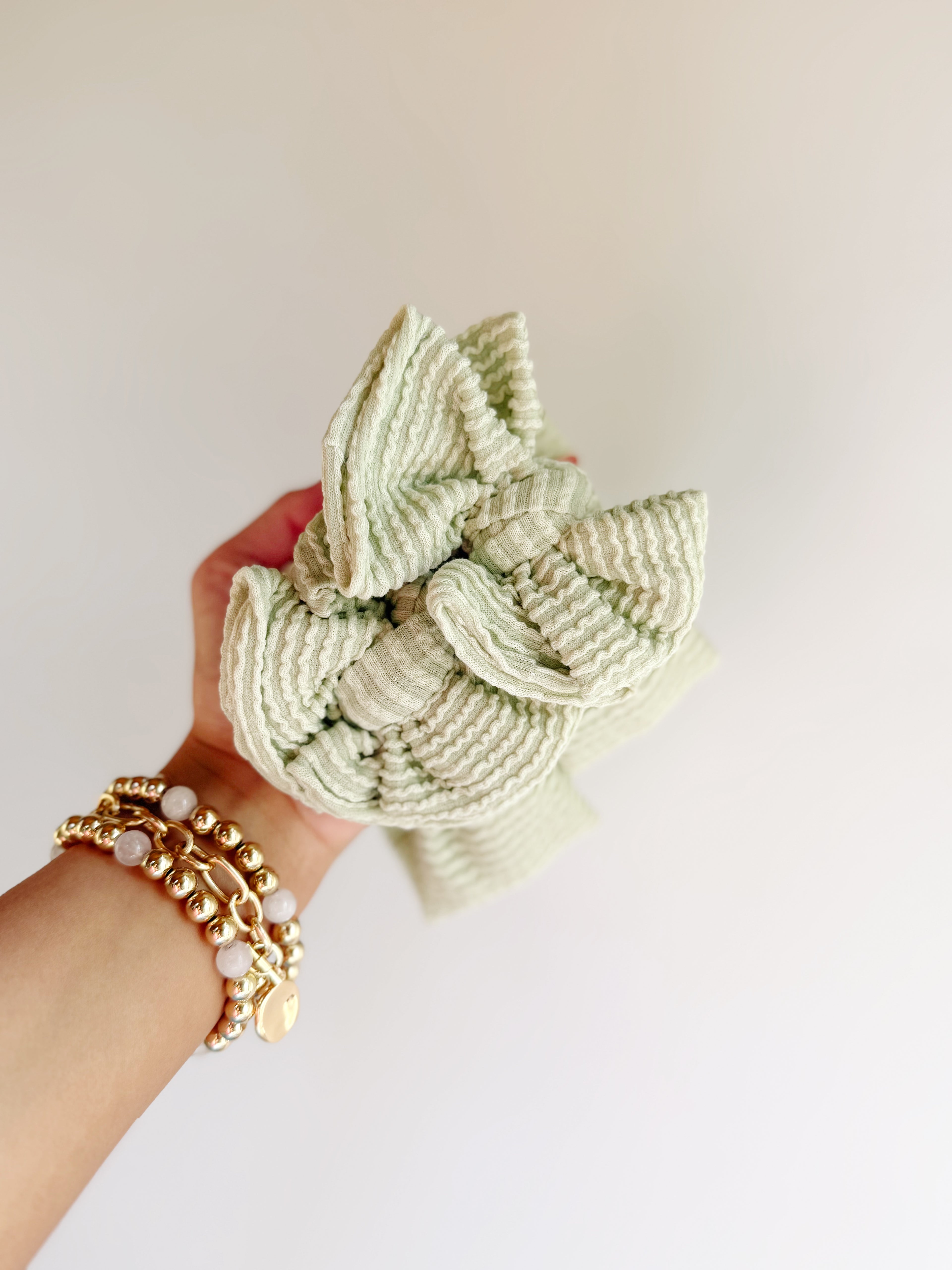 Pale Green Ribbed Headwraps