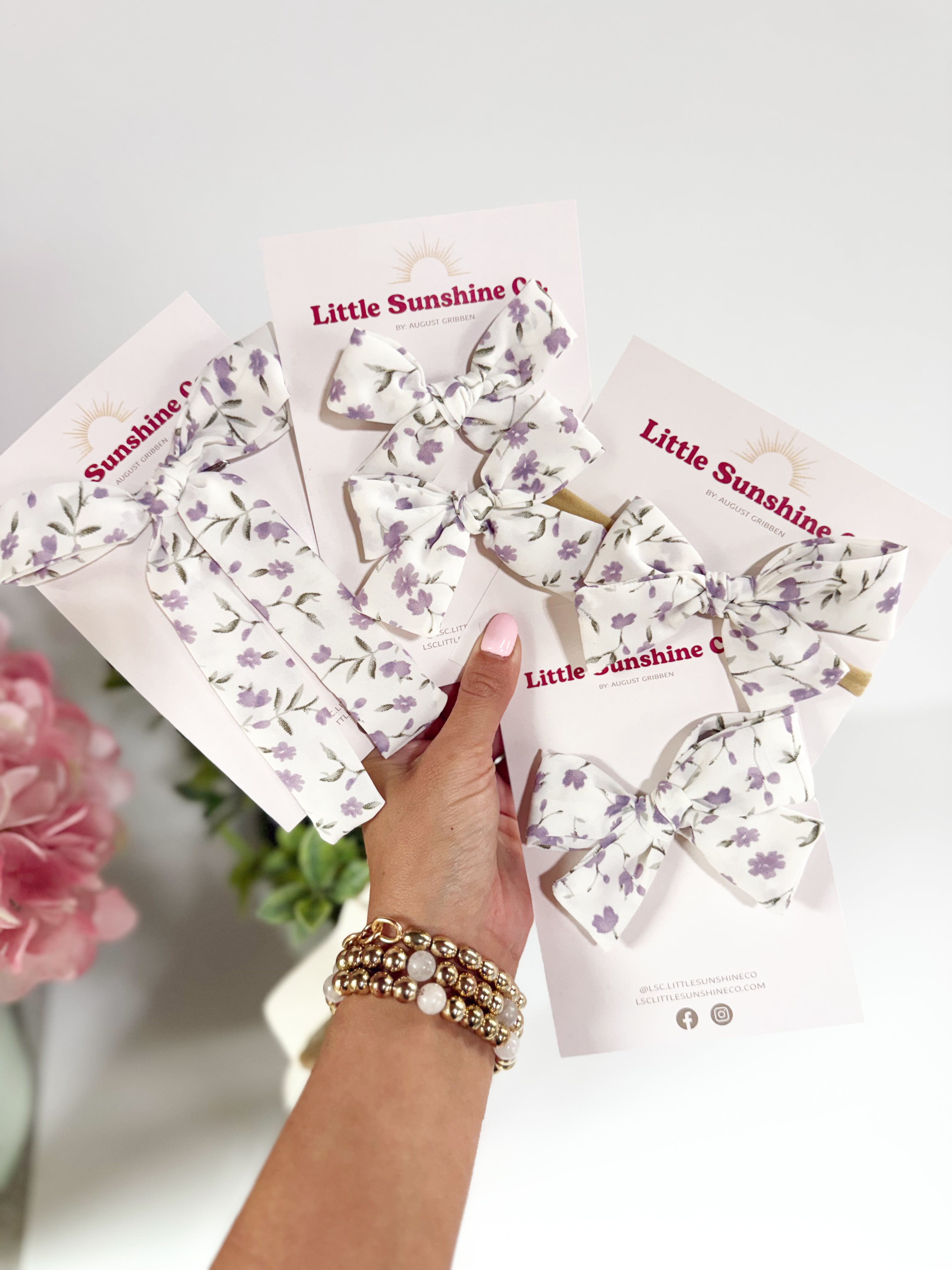 Lilac Garden Hair Bows