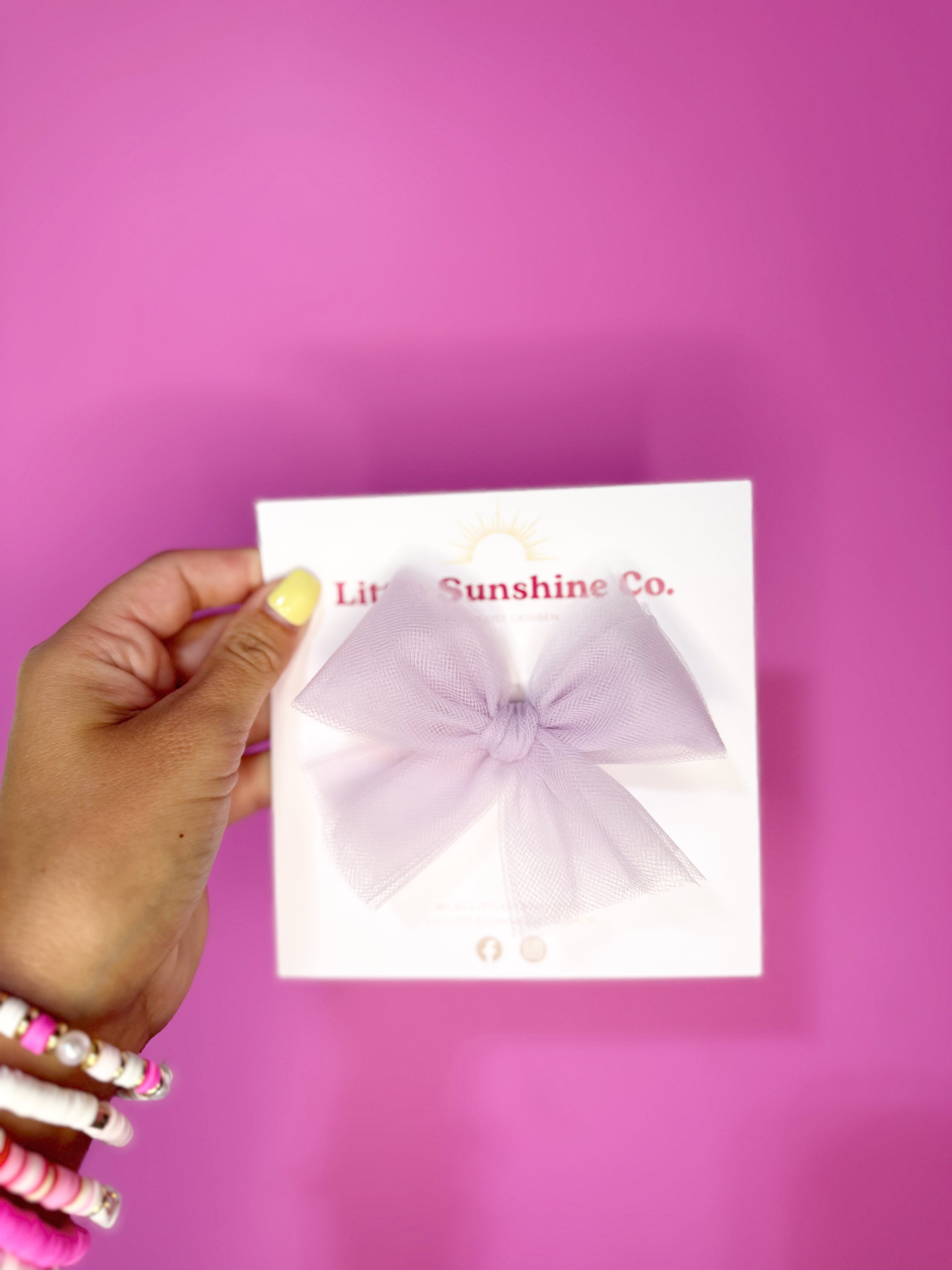 Light Lavender Tulle Hair Bows 💜
