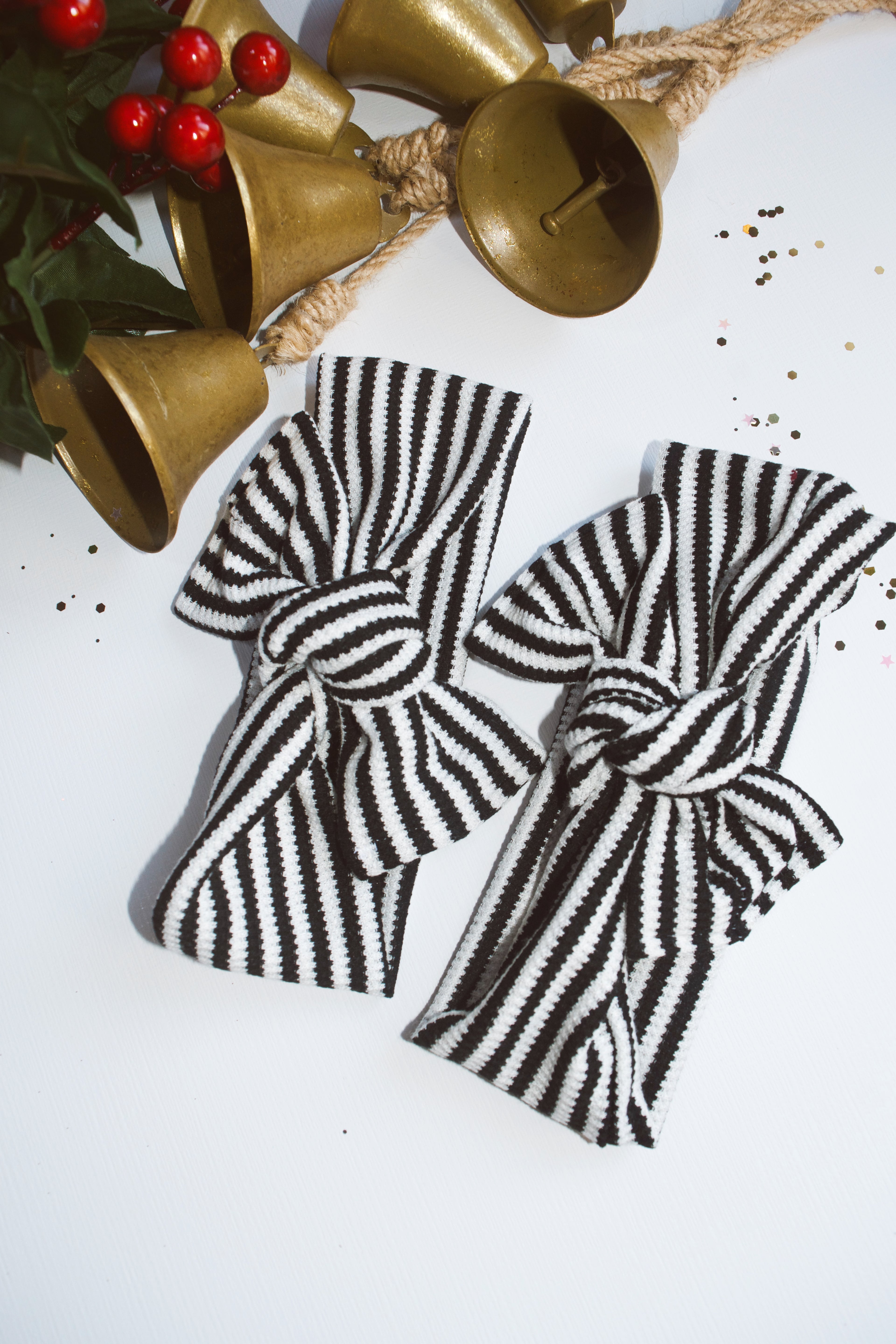 Black and White Stipes Headwrap