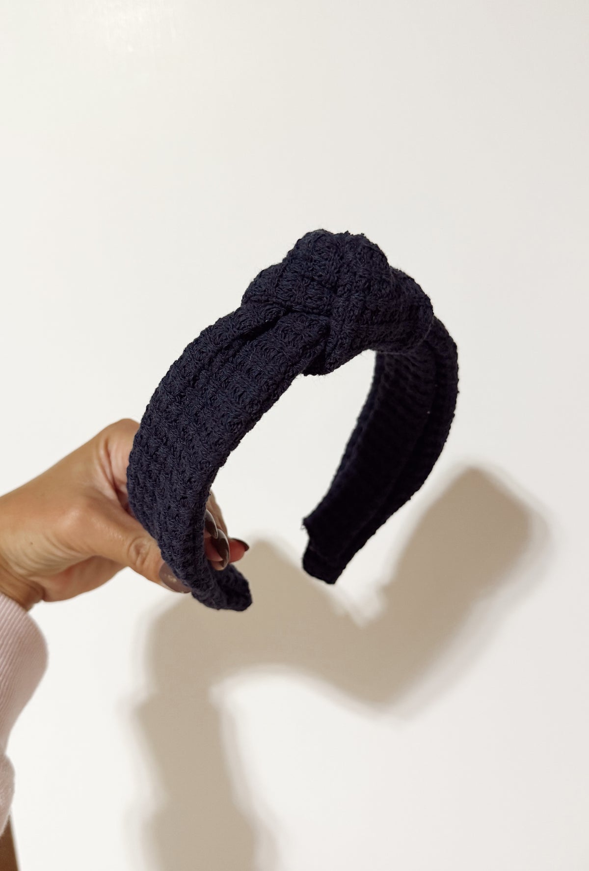 Navy Knitted Knotted Headband