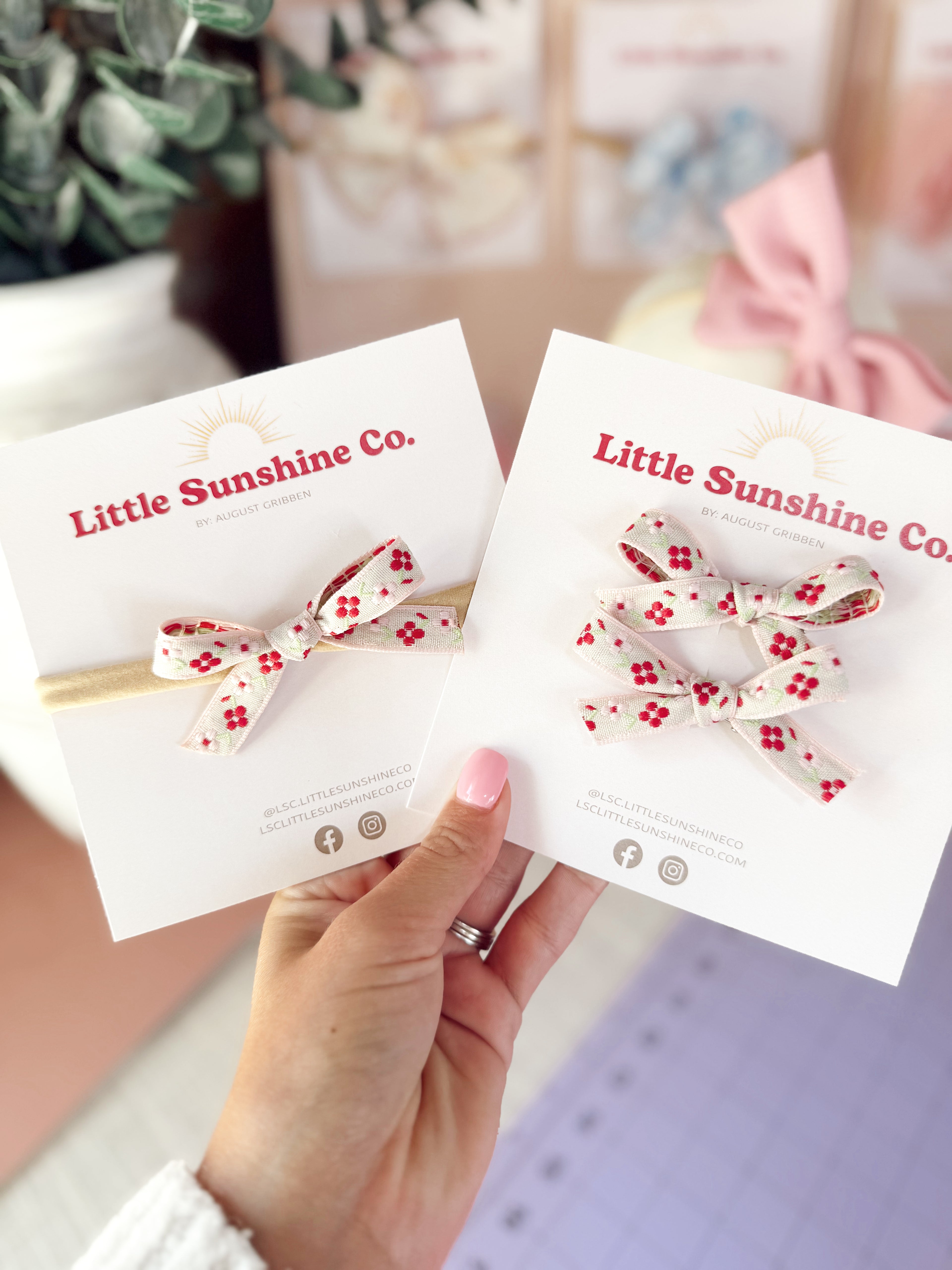Rosie Posie Ribbon Hair Bows