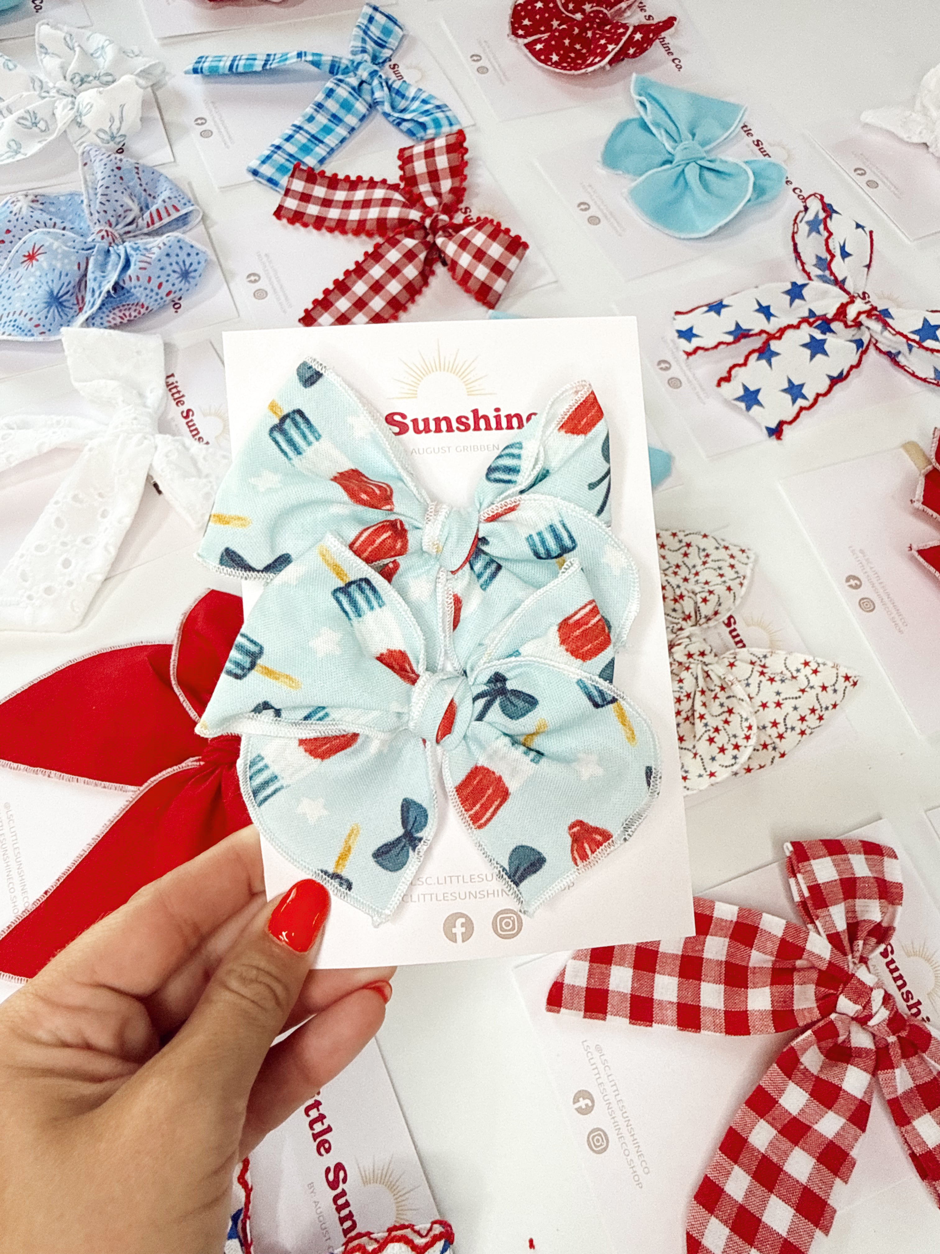 Red, White, & Cool Hair Bows