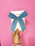 Blue Jean Ribbed Bows 💙