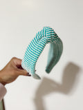 Teal Ribbed Knotted Headband