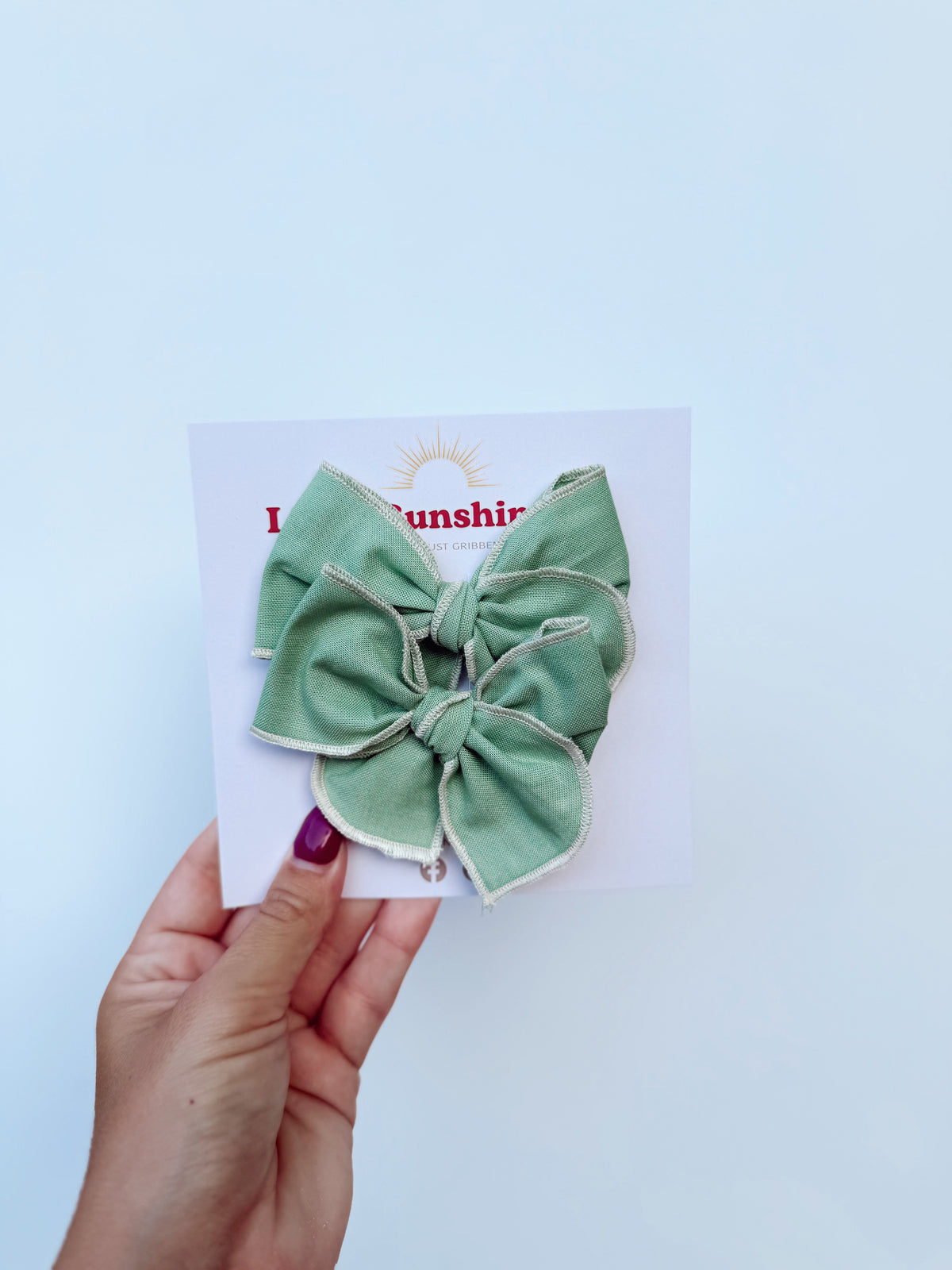 Bright Sage Hair Bows 🌿