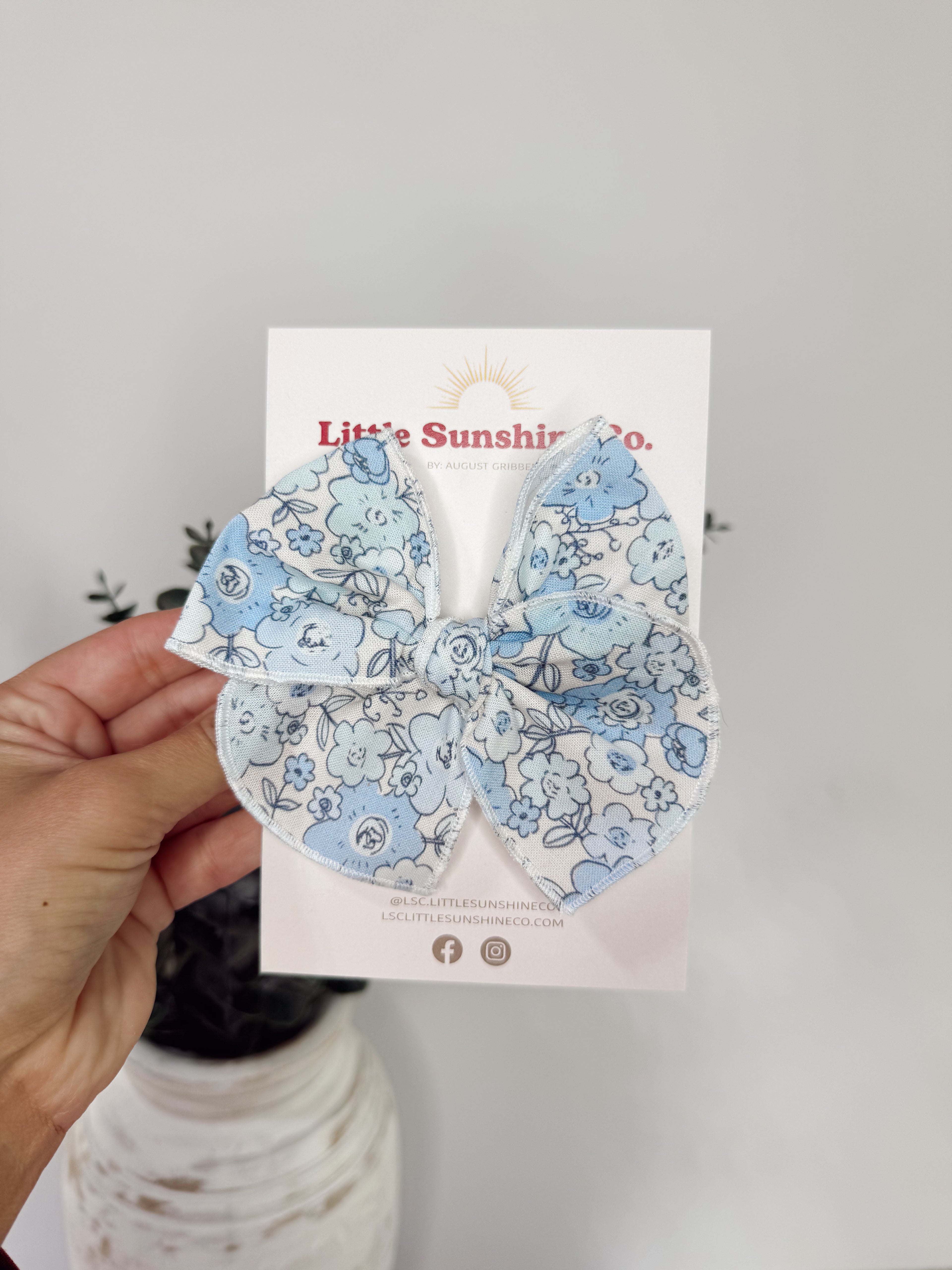 Porch Swing Blues Hair Bows