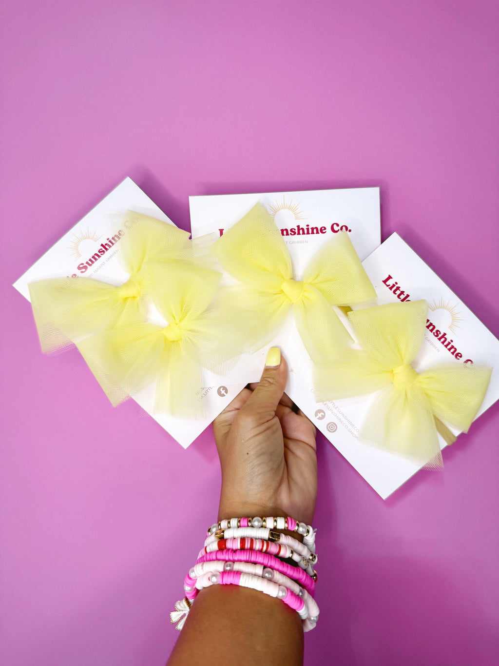 Buttery Yellow Tulle Hair Bows 💛